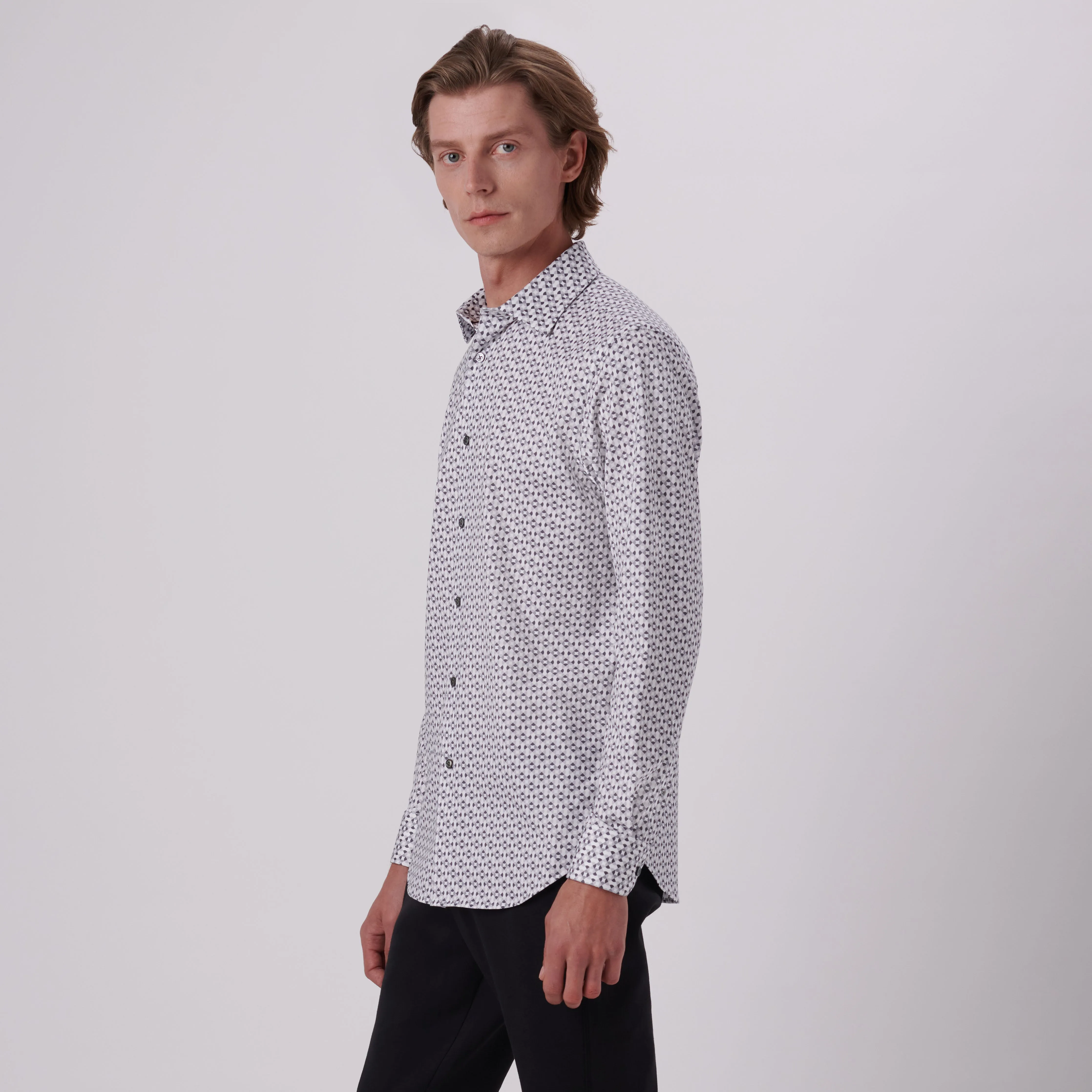 James Geometric Print OoohCotton Shirt sold by Bugatchi product image thumbnail 3