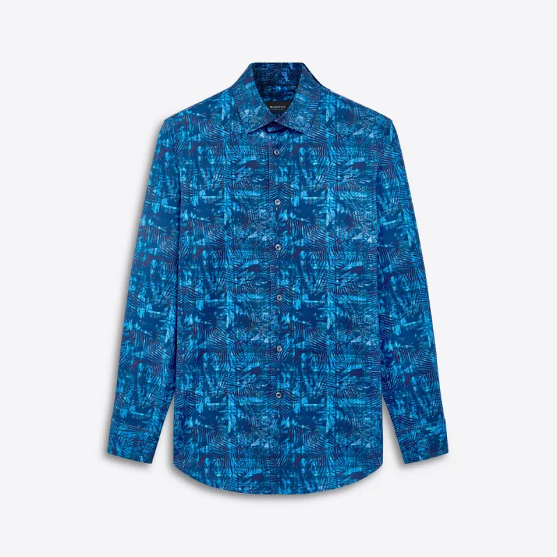 JAMES Leaf Print OoohCotton Shirt sold by Bugatchi