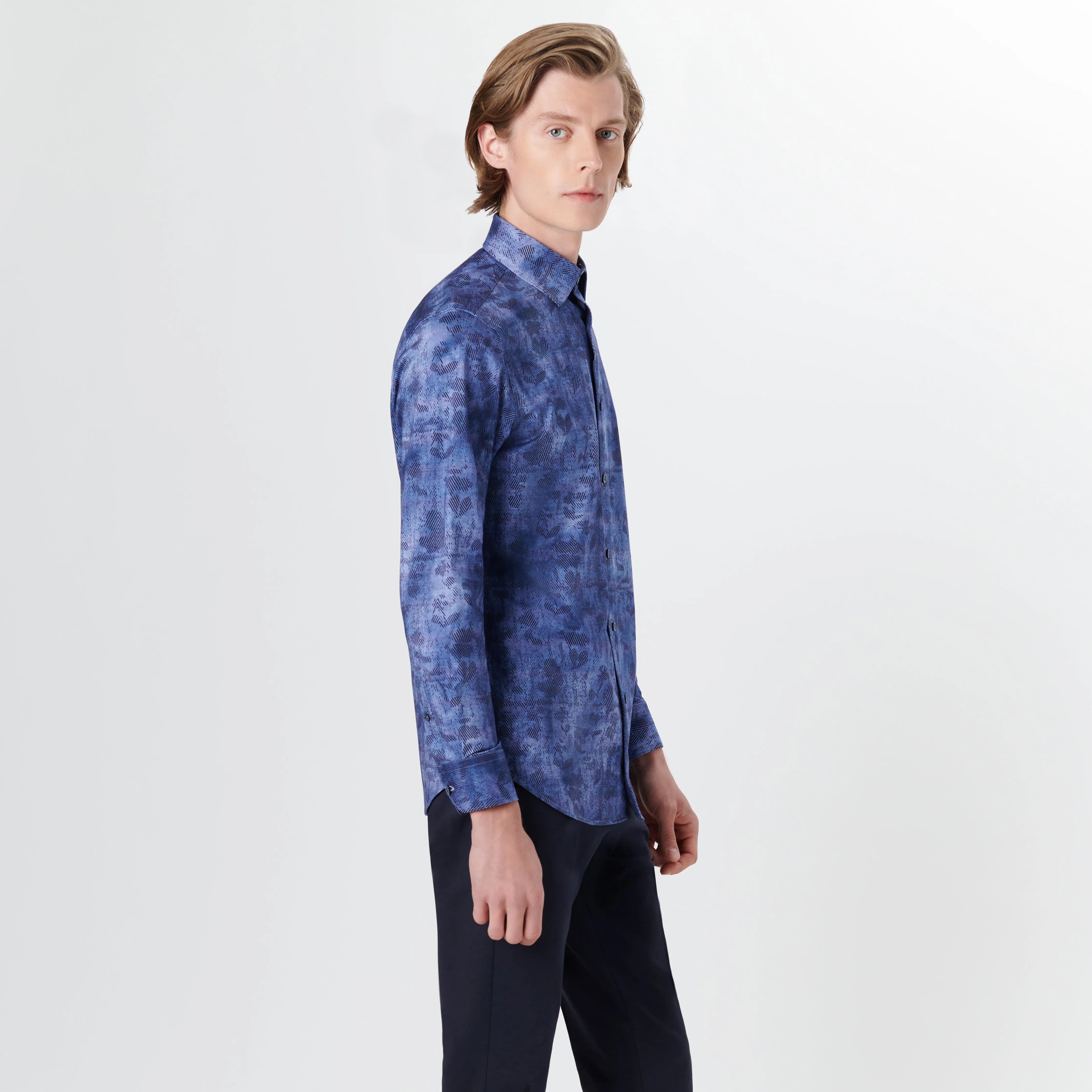JAMES Abstract Print OoohCotton Shirt sold by Bugatchi product image thumbnail 3