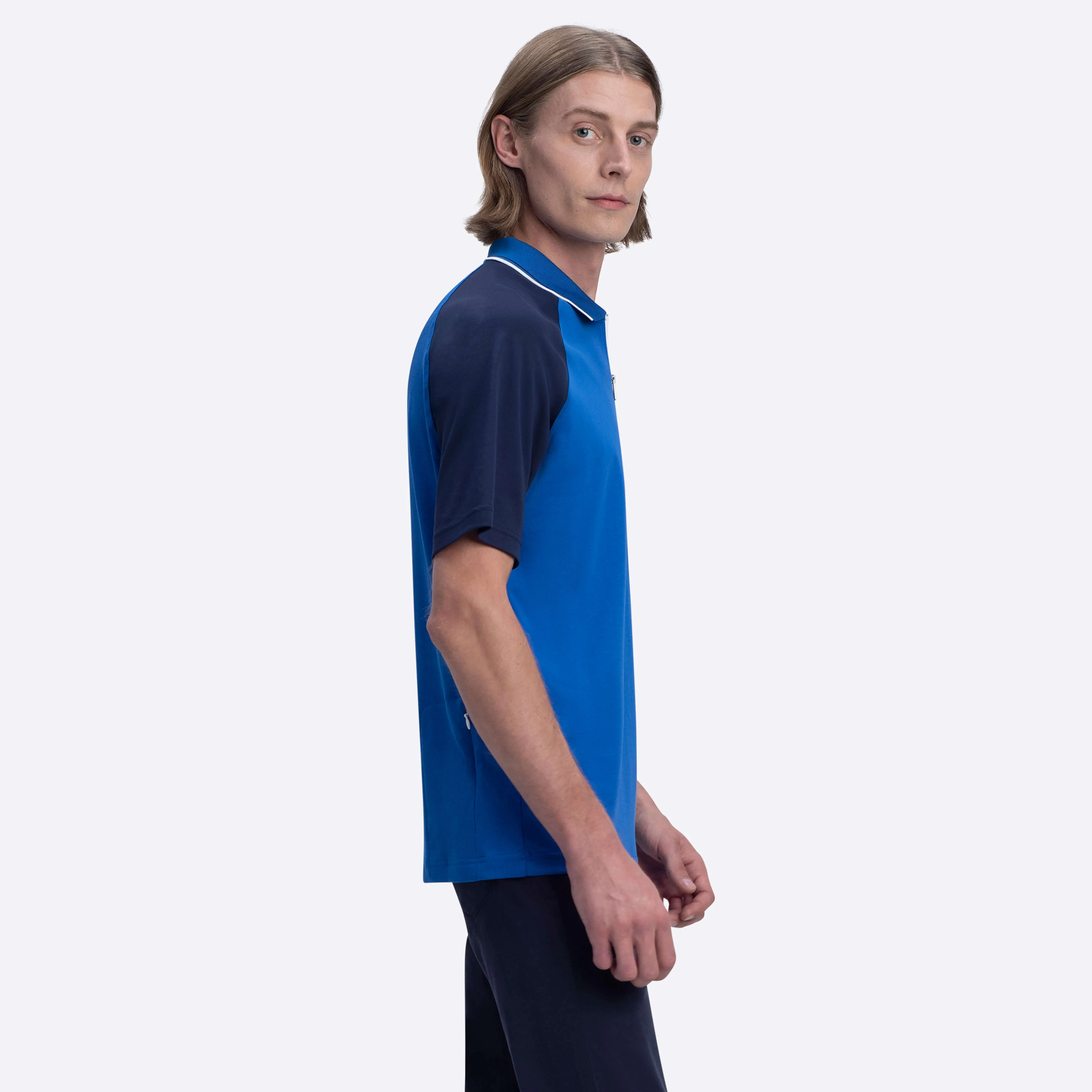 Short Sleeve Quarter Zip Polo sold by Bugatchi product image thumbnail 3