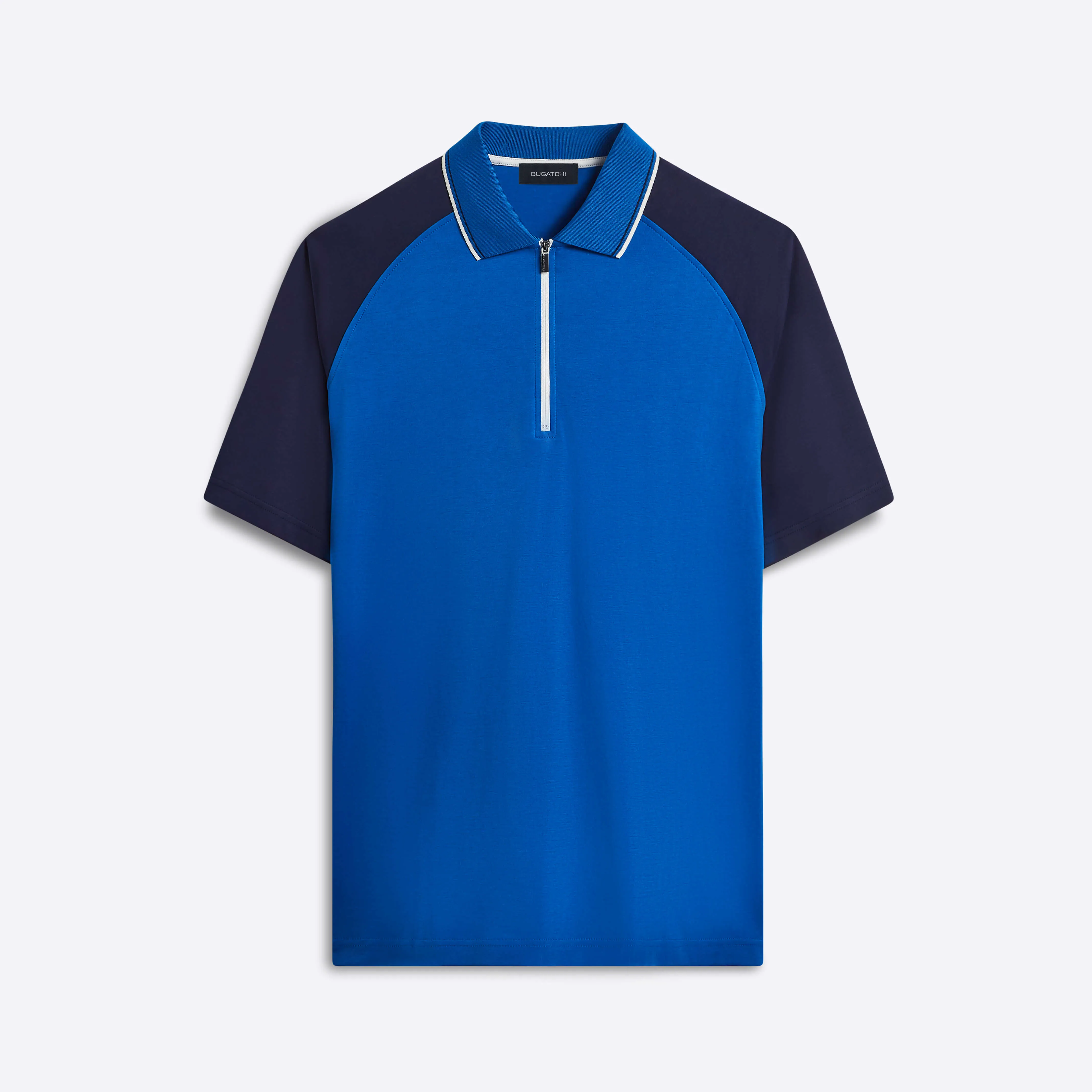 Short Sleeve Quarter Zip Polo sold by Bugatchi