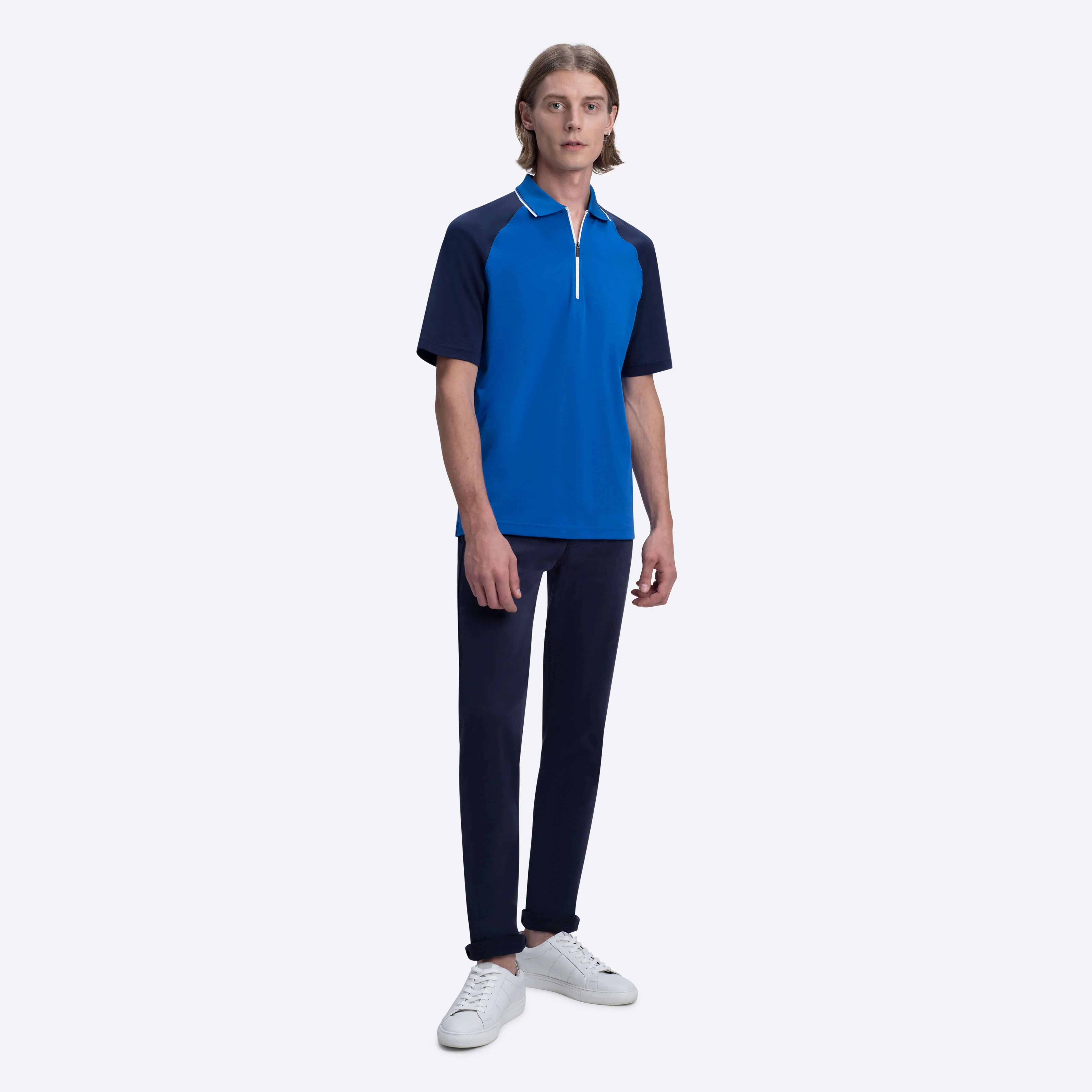 Short Sleeve Quarter Zip Polo sold by Bugatchi product image thumbnail 5