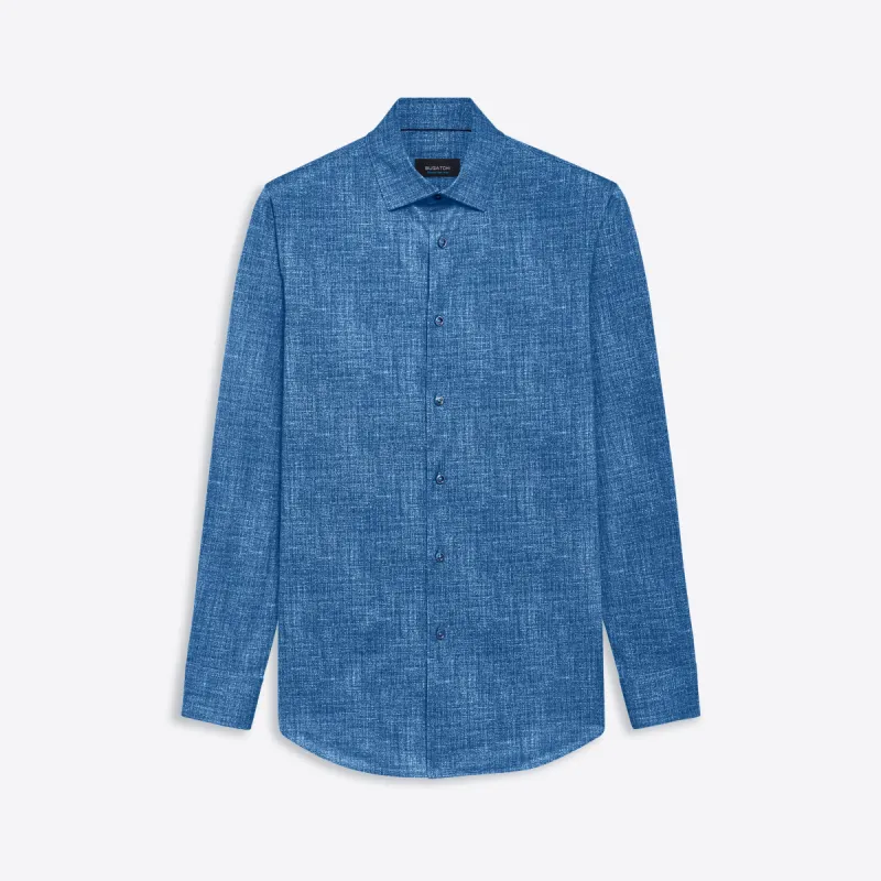 JAMES Chambray Print OoohCotton Shirt sold by Bugatchi