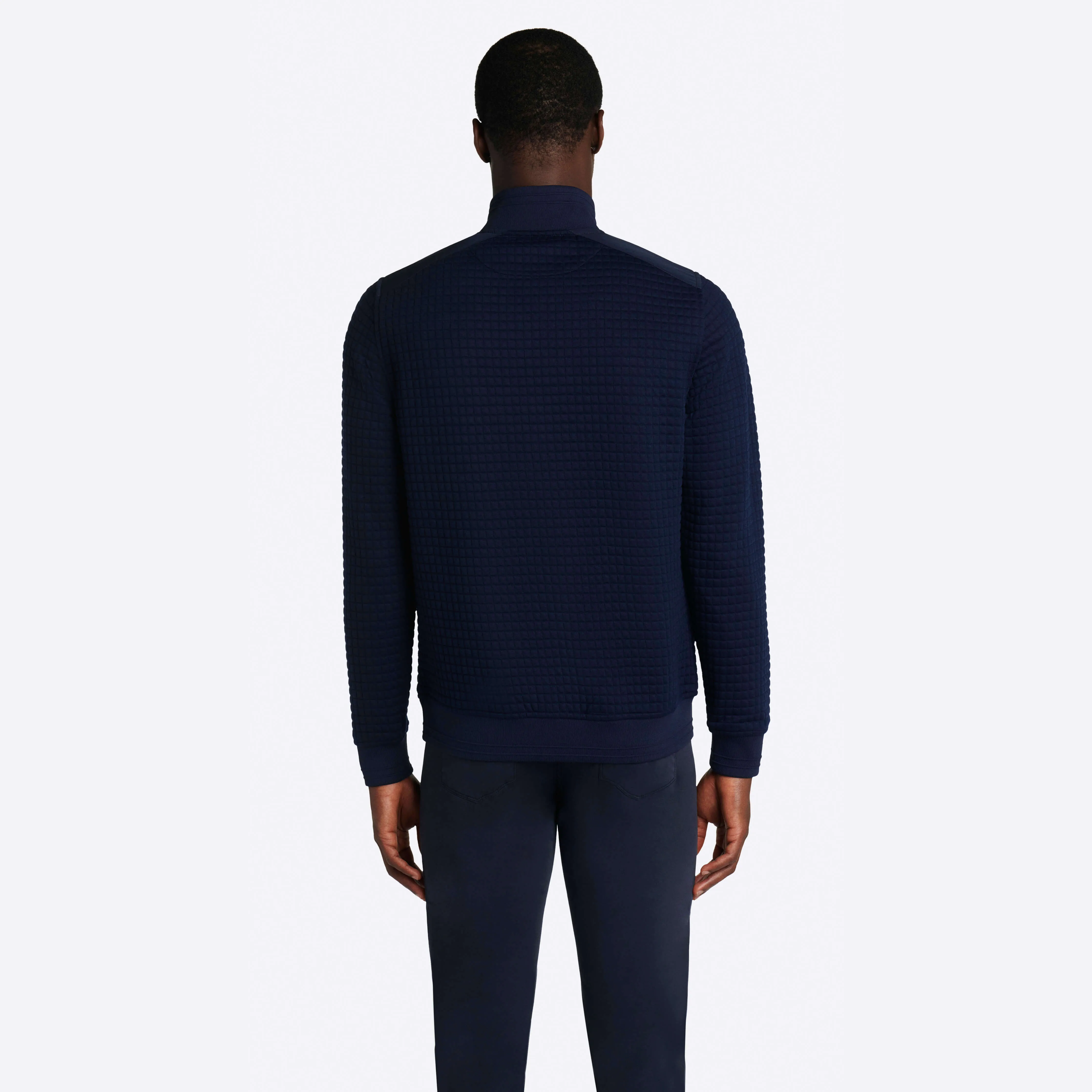 Waffle Knit Quarter Zip Mock Neck Pullover sold by Bugatchi product image thumbnail 5