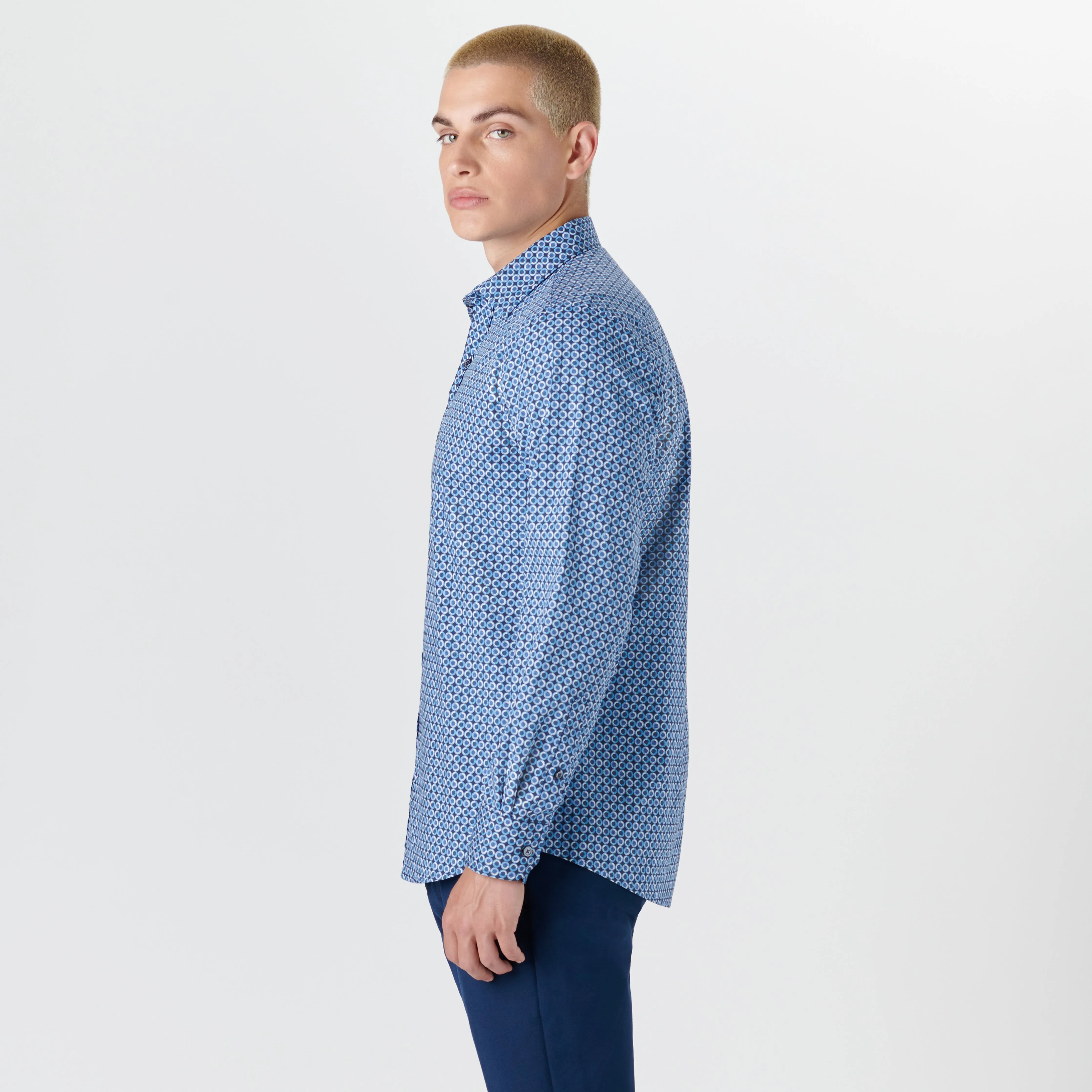 JULIAN Geometric Print Shirt sold by Bugatchi product image thumbnail 3