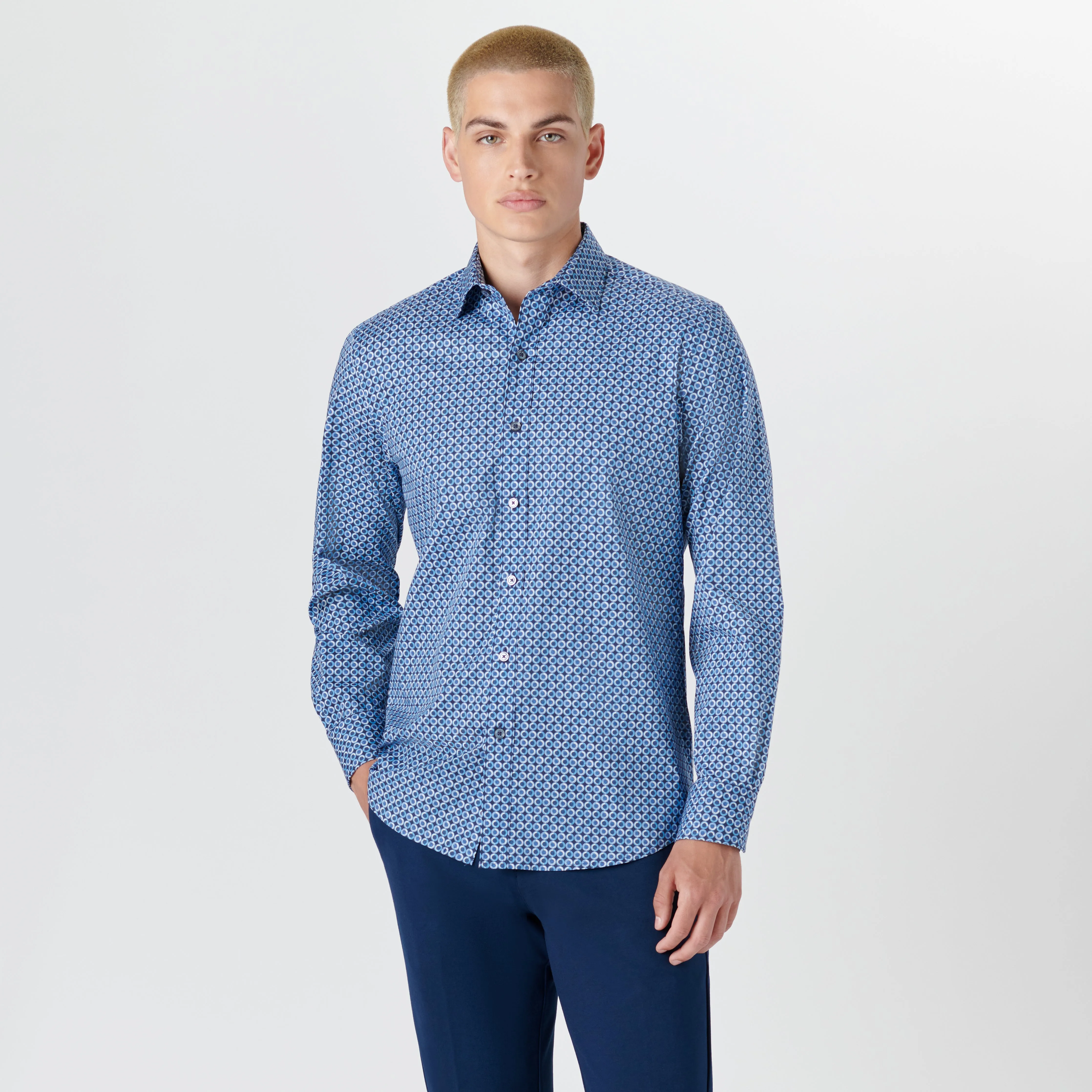 JULIAN Geometric Print Shirt sold by Bugatchi product image thumbnail 2