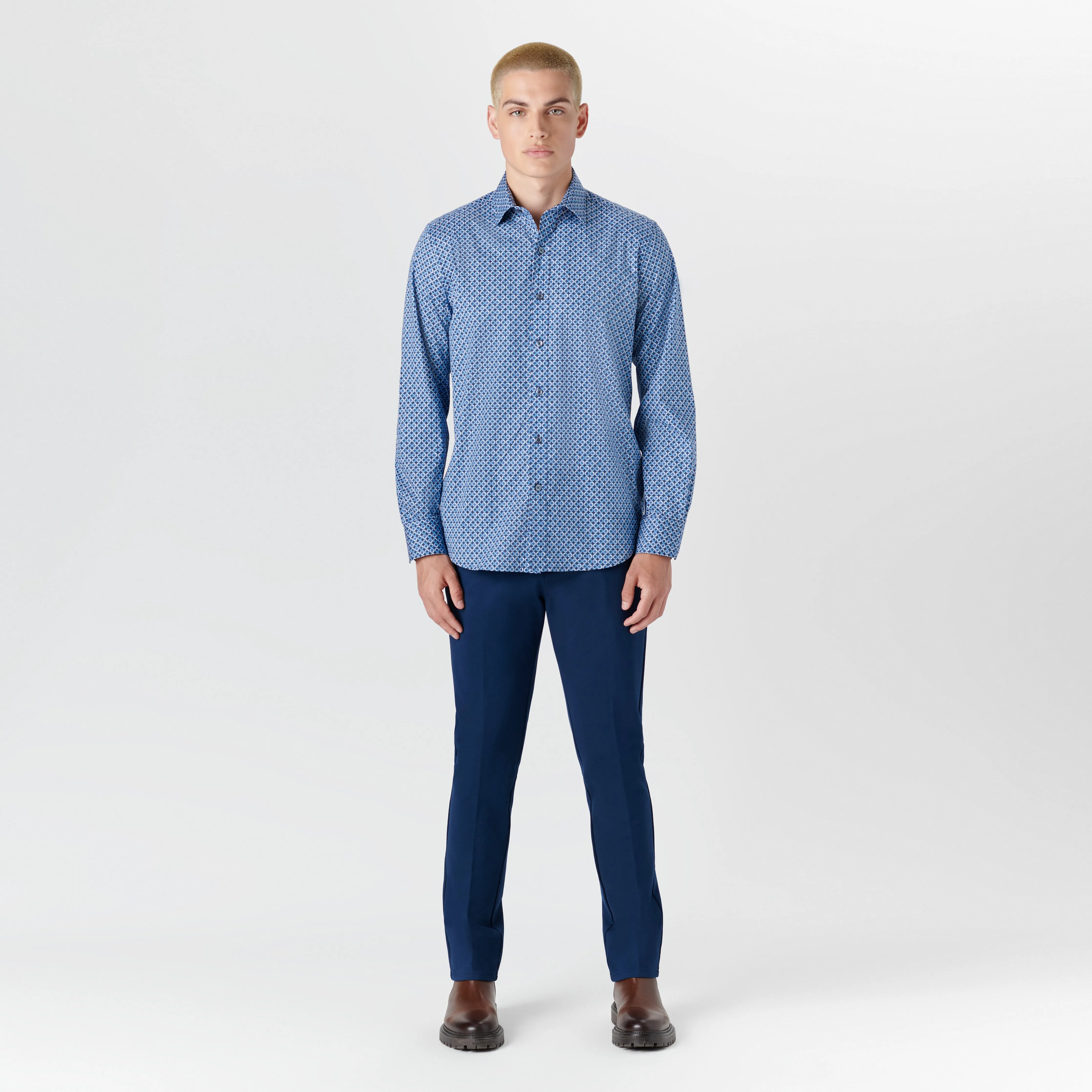 JULIAN Geometric Print Shirt sold by Bugatchi product image thumbnail 5