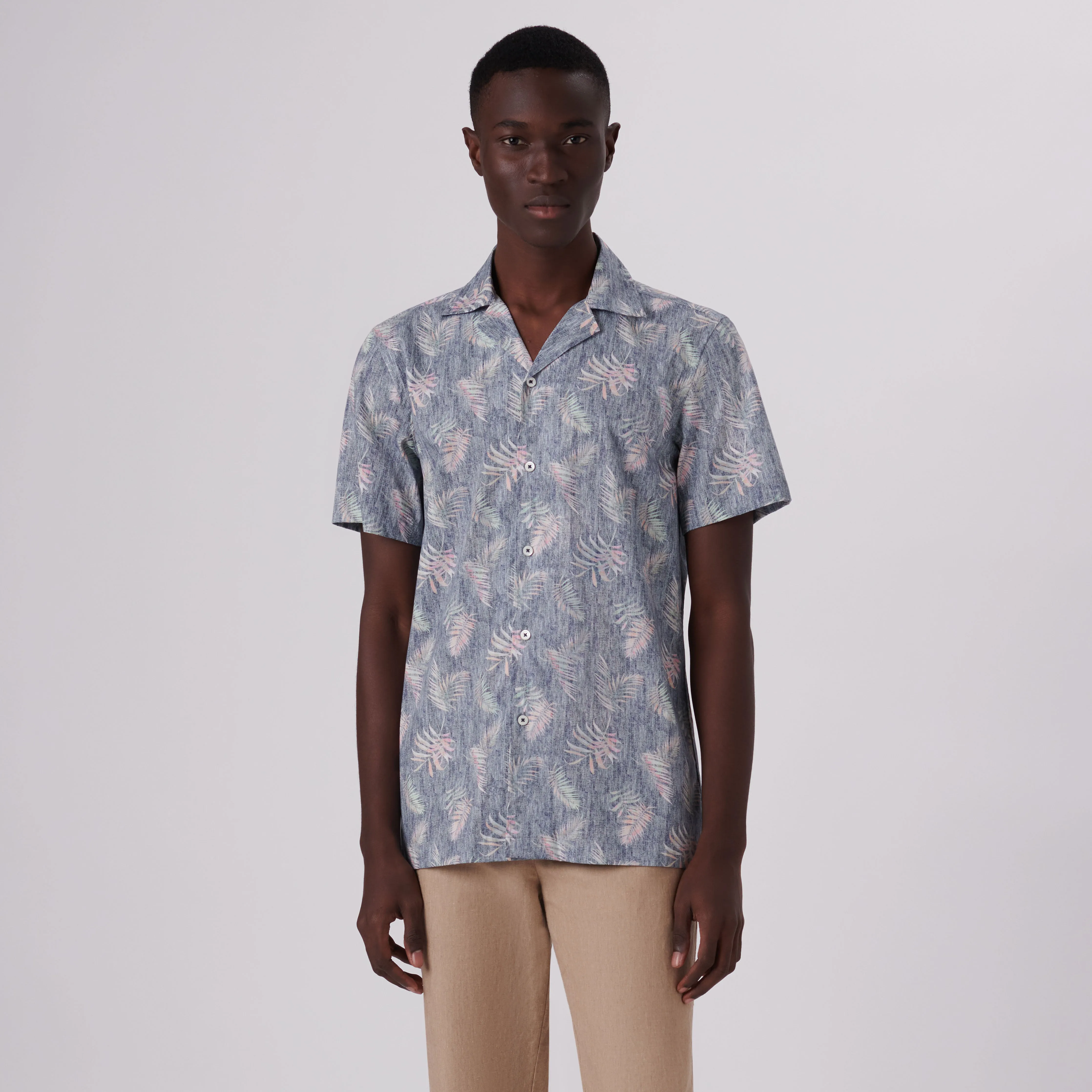 Jackson Leaf Print Short Sleeve Shirt sold by Bugatchi product image thumbnail 2