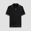 Rib Stitch Short Sleeve Johnny Sweater sold by Bugatchi