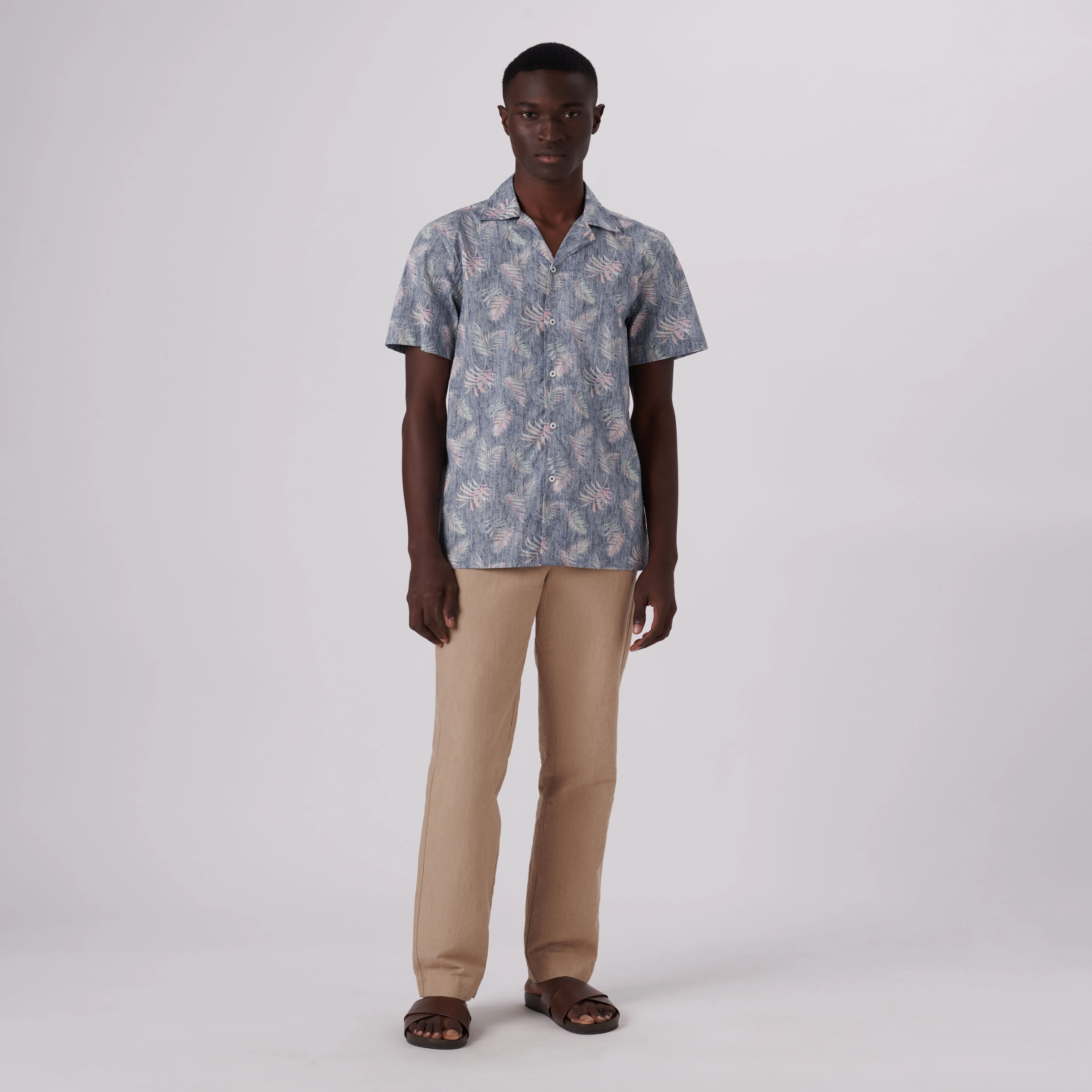 Jackson Leaf Print Short Sleeve Shirt sold by Bugatchi product image thumbnail 5