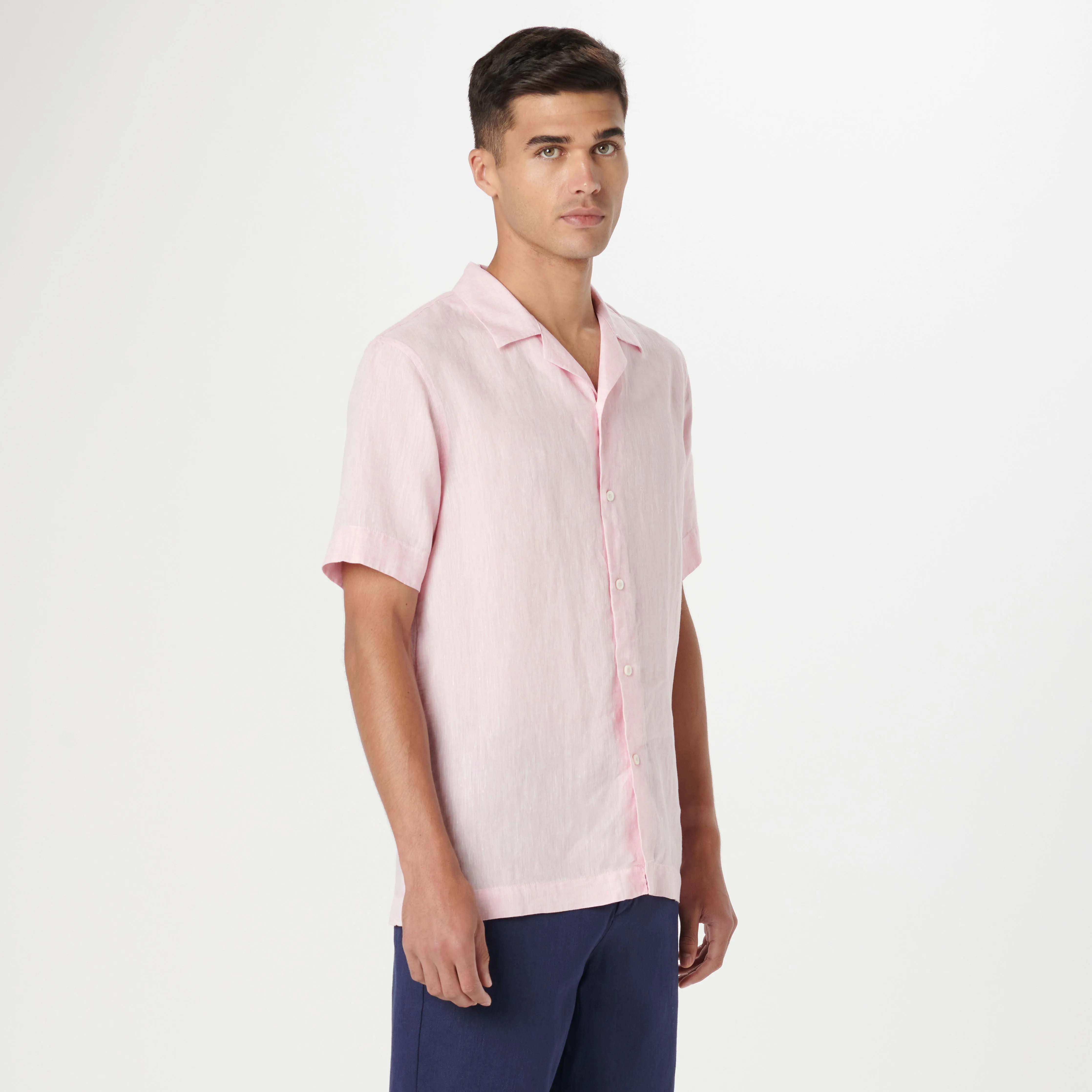 Jackson Solid Linen Camp Shirt sold by Bugatchi product image thumbnail 3