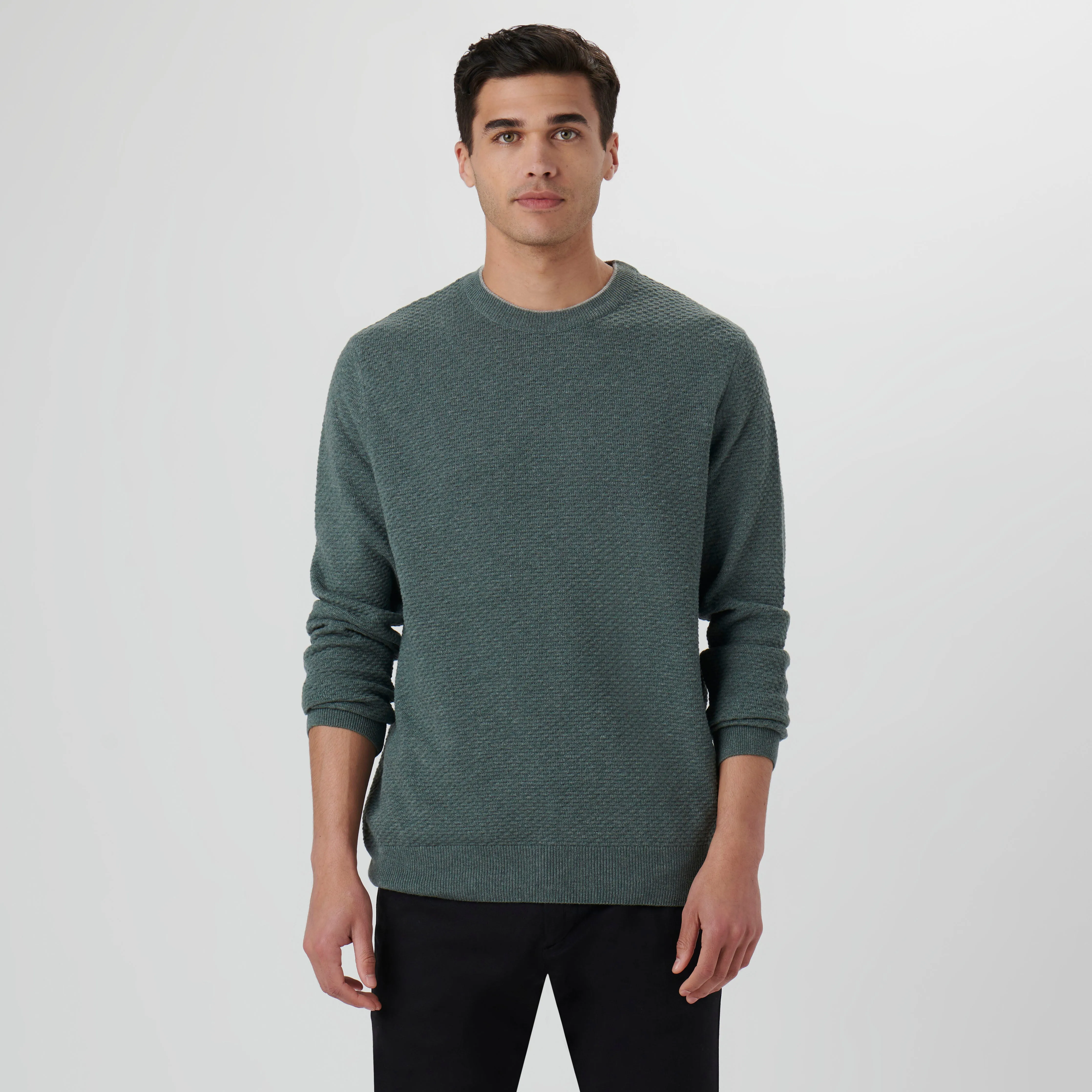 Waffle Stitch Crew Neck Sweater sold by Bugatchi product image thumbnail 2