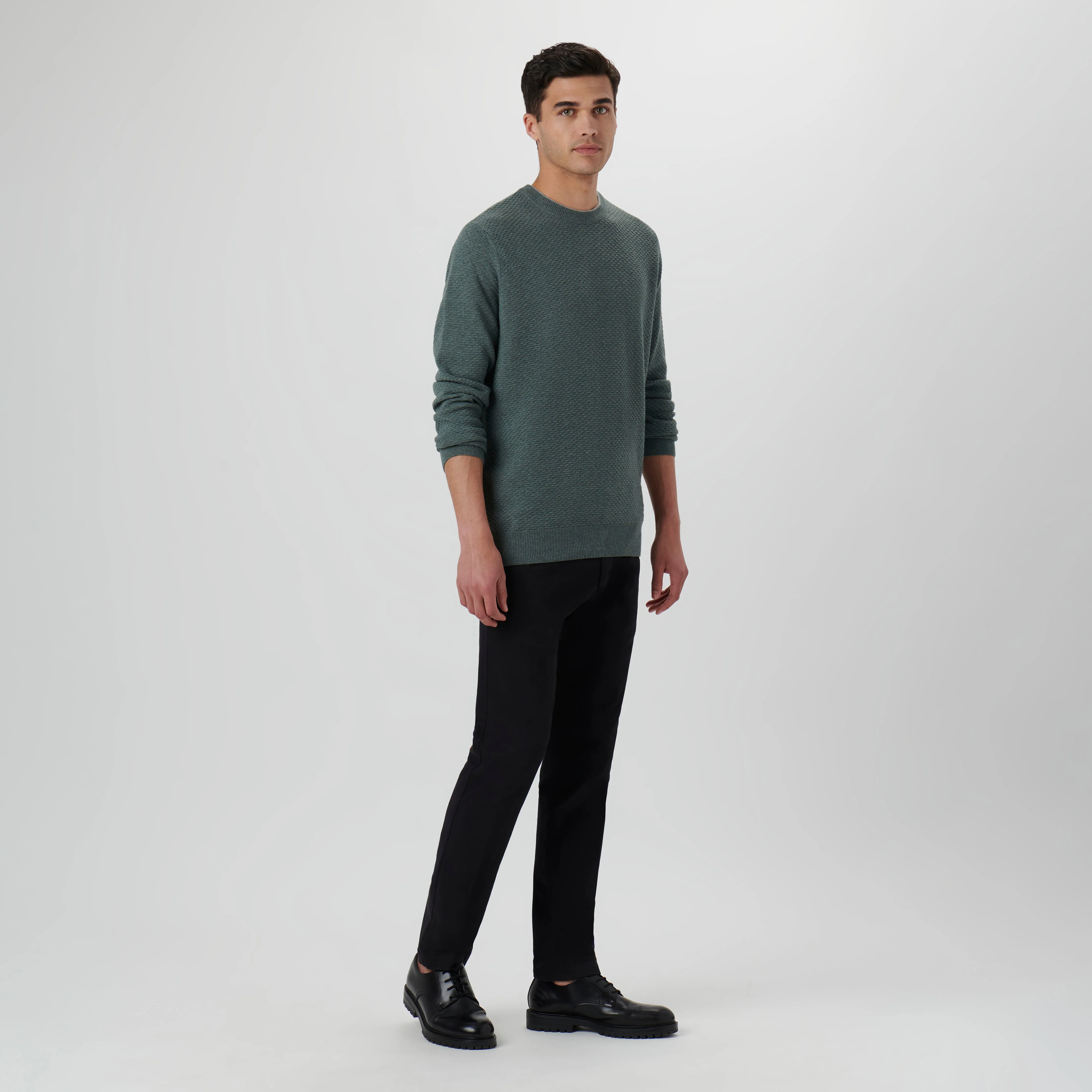 Waffle Stitch Crew Neck Sweater sold by Bugatchi product image thumbnail 5