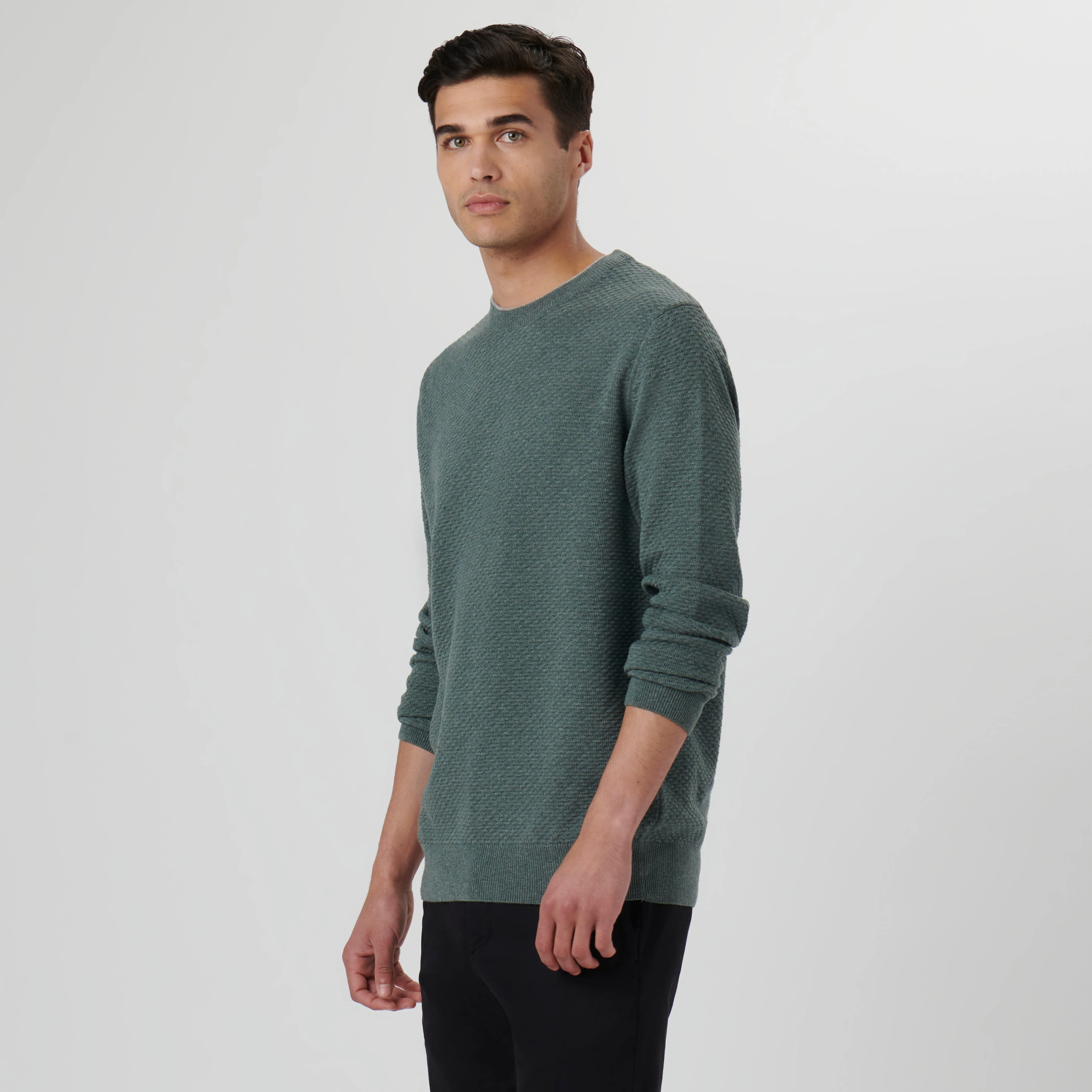 Waffle Stitch Crew Neck Sweater sold by Bugatchi product image thumbnail 3