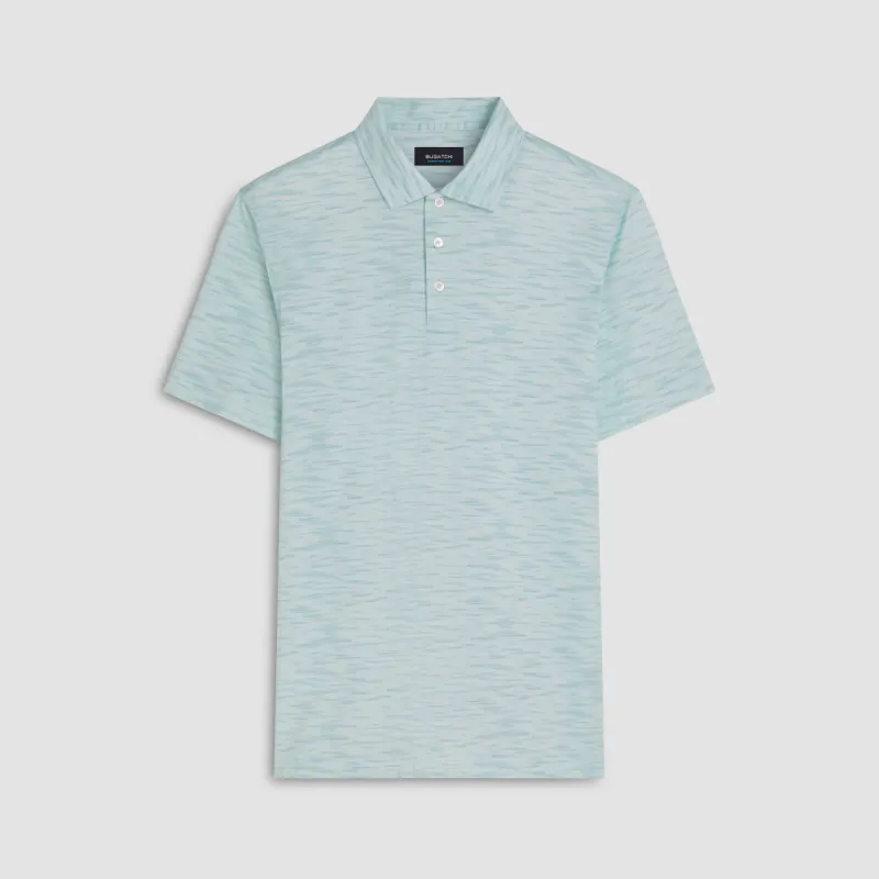 Victor Striated Print OoohCotton Polo made by Bugatchi