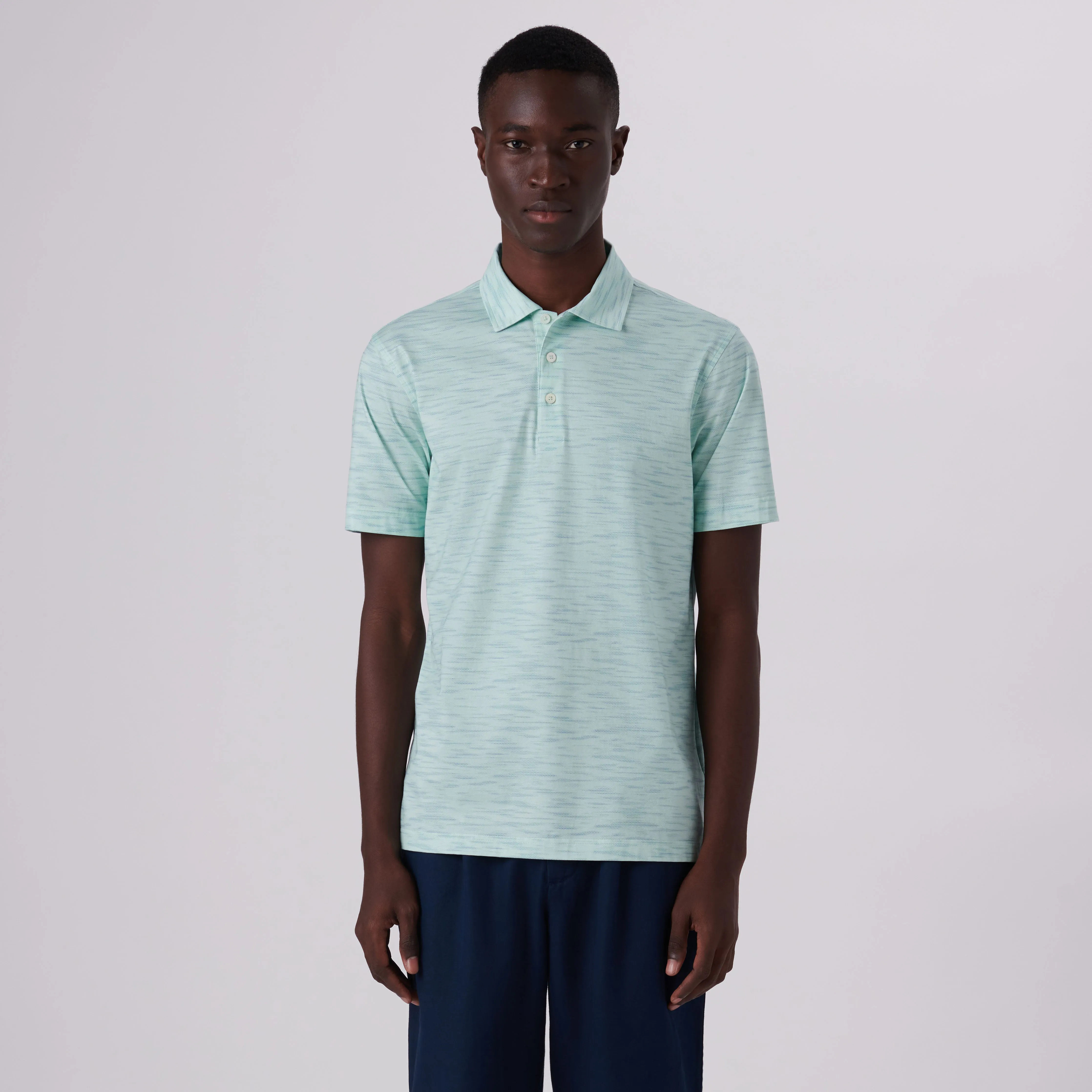 Victor Striated Print OoohCotton Polo sold by Bugatchi product image thumbnail 2