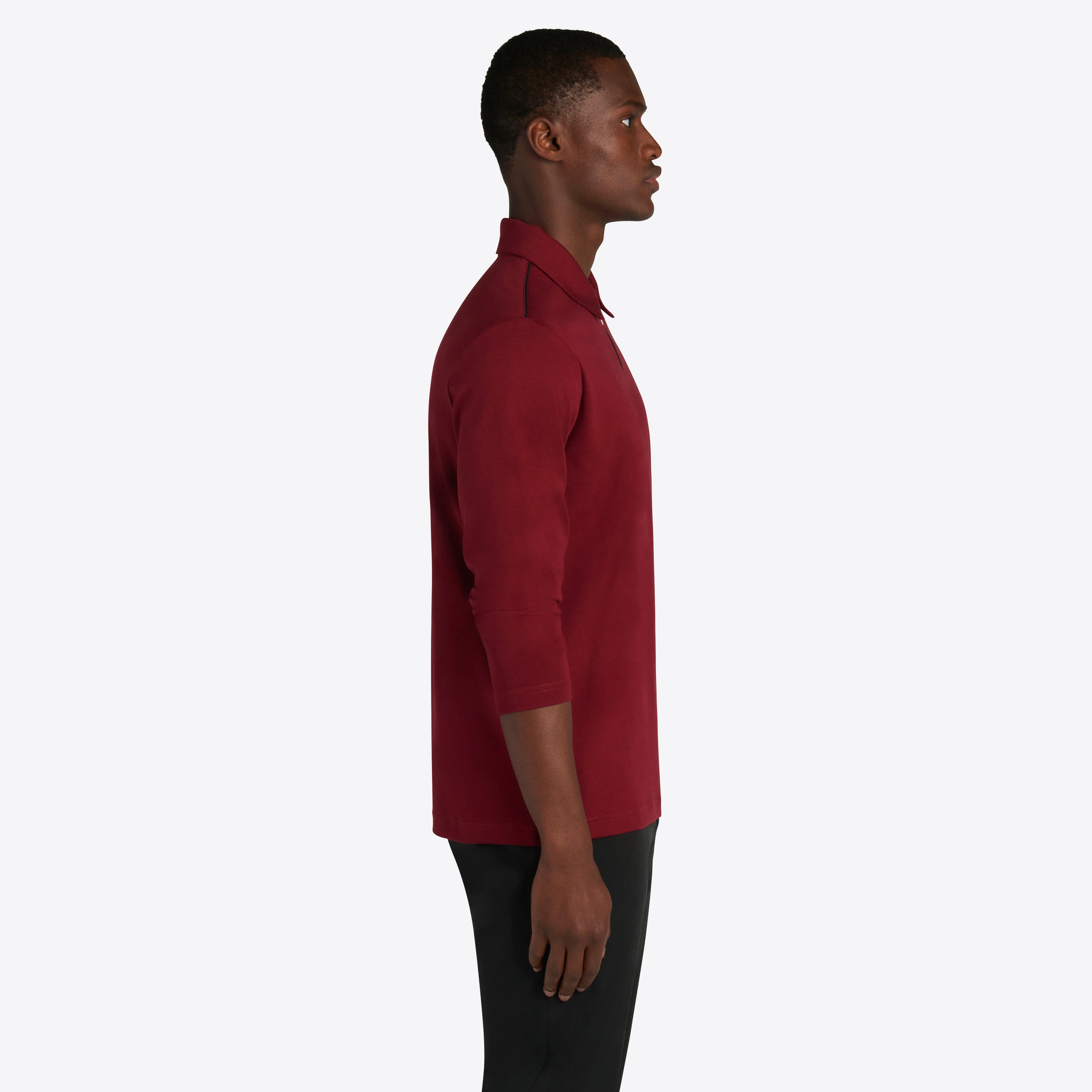 Solid Long Sleeve Quarter Zip Polo sold by Bugatchi product image thumbnail 4