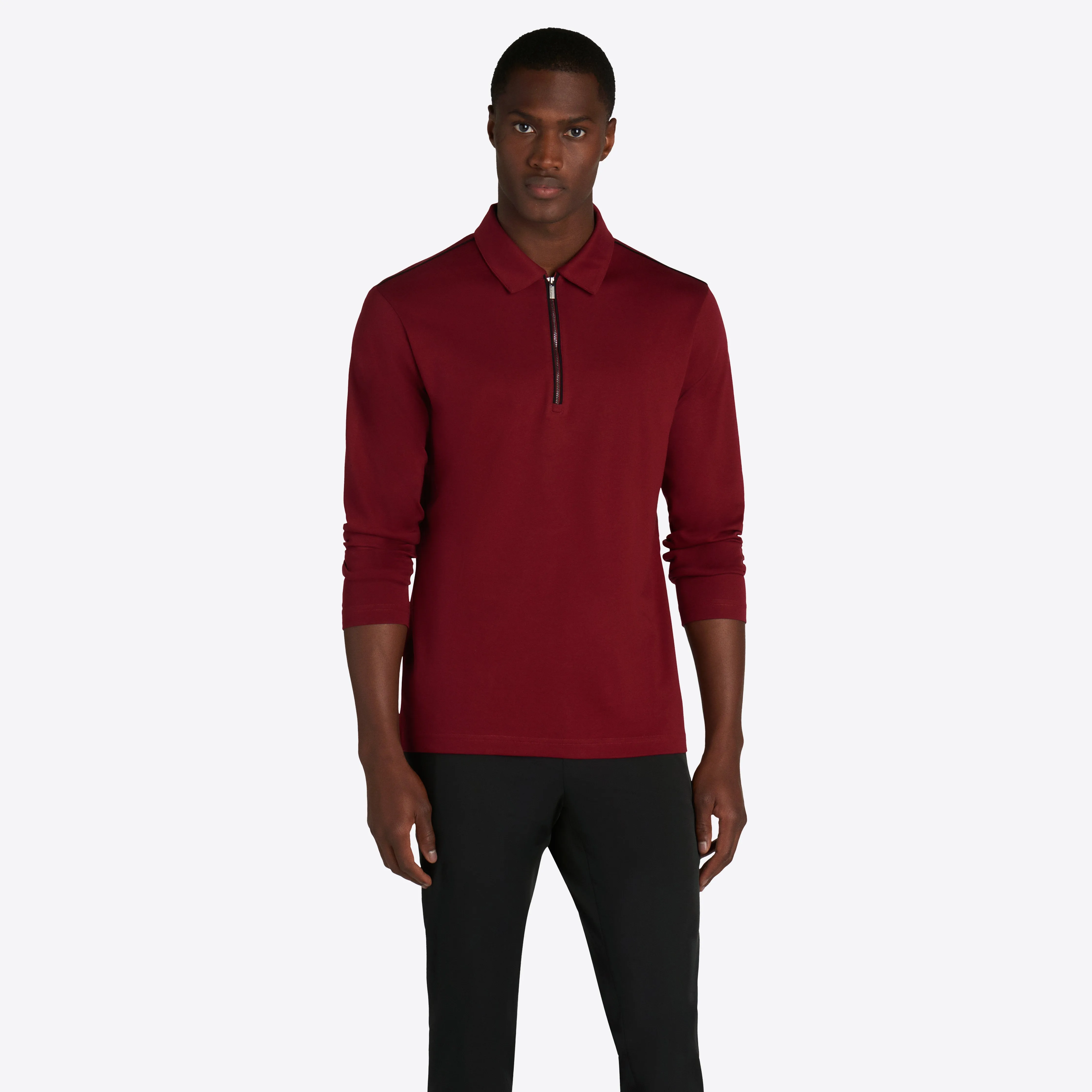 Solid Long Sleeve Quarter Zip Polo sold by Bugatchi product image thumbnail 2