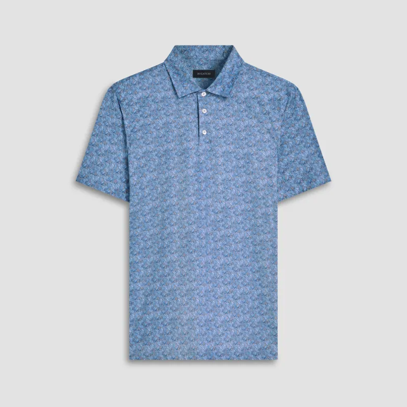 Victor Leaf Print OoohCotton Polo made by Bugatchi