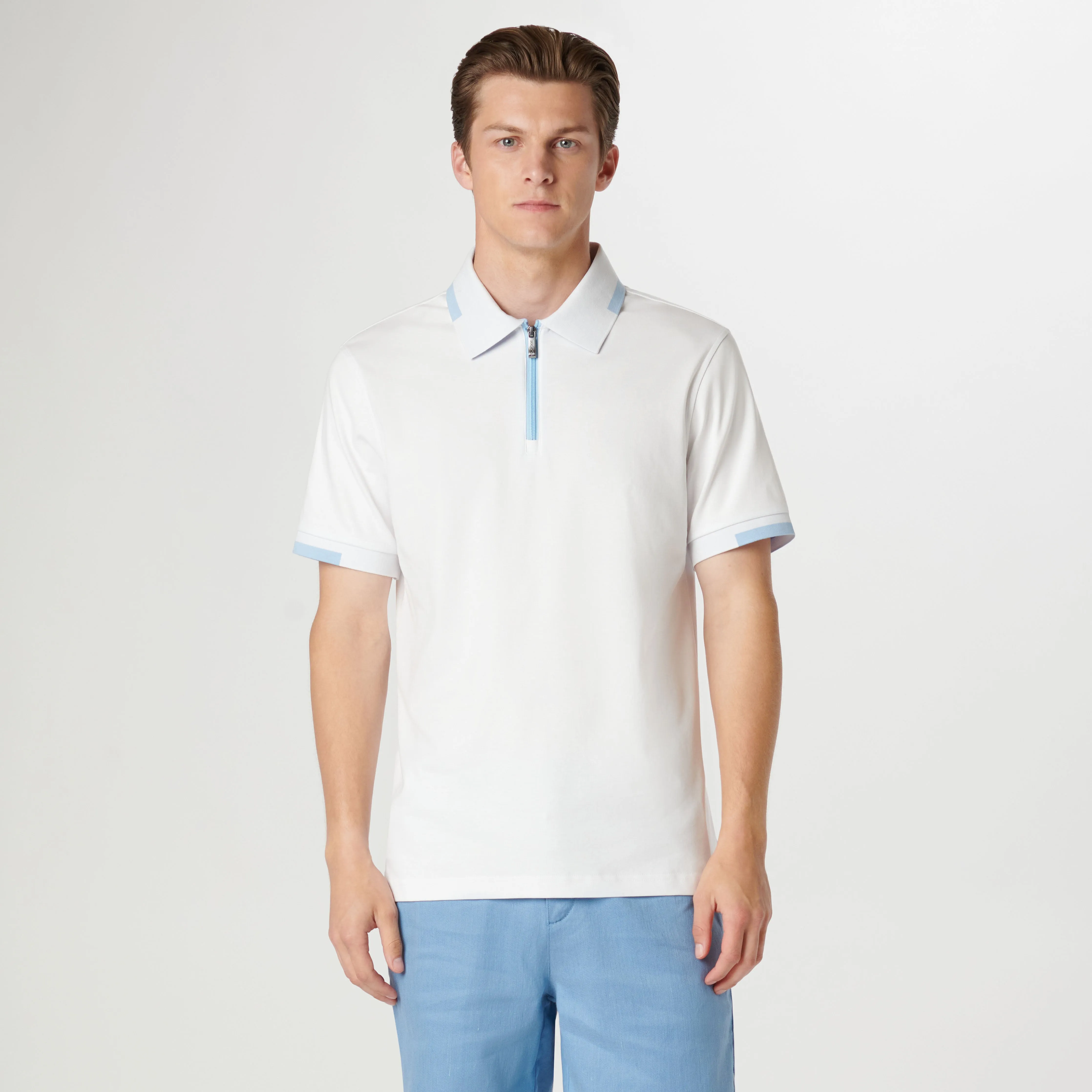 Tipped Quarter Zip Polo sold by Bugatchi product image thumbnail 2