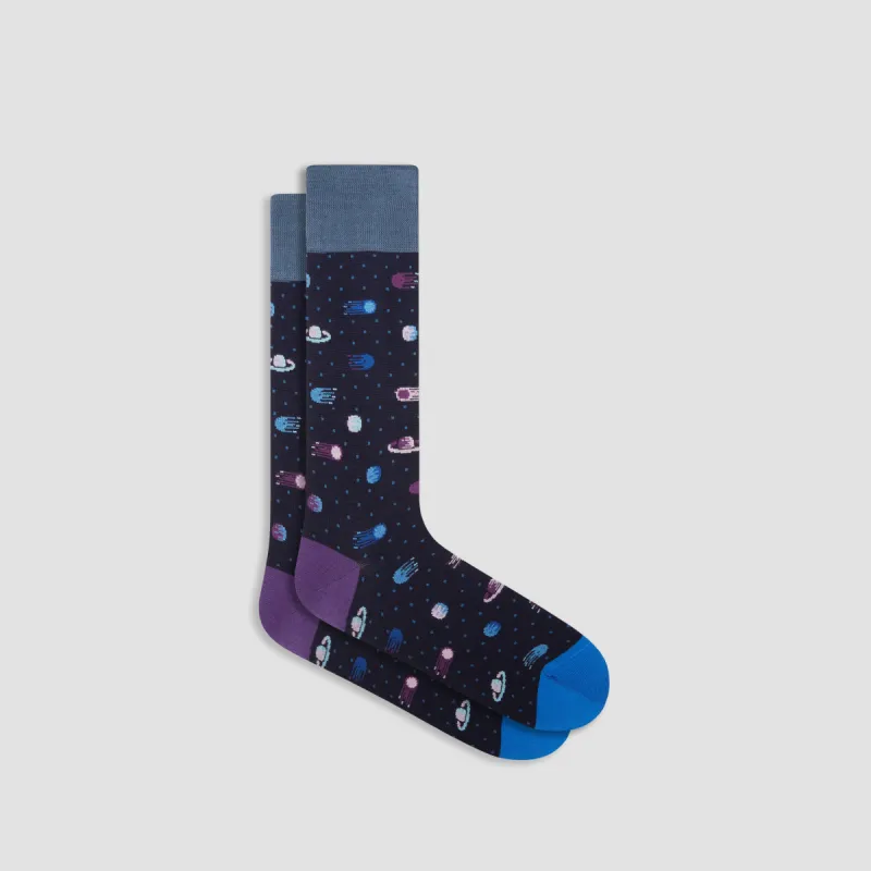 Outer Space Mid-Calf Socks sold by Bugatchi