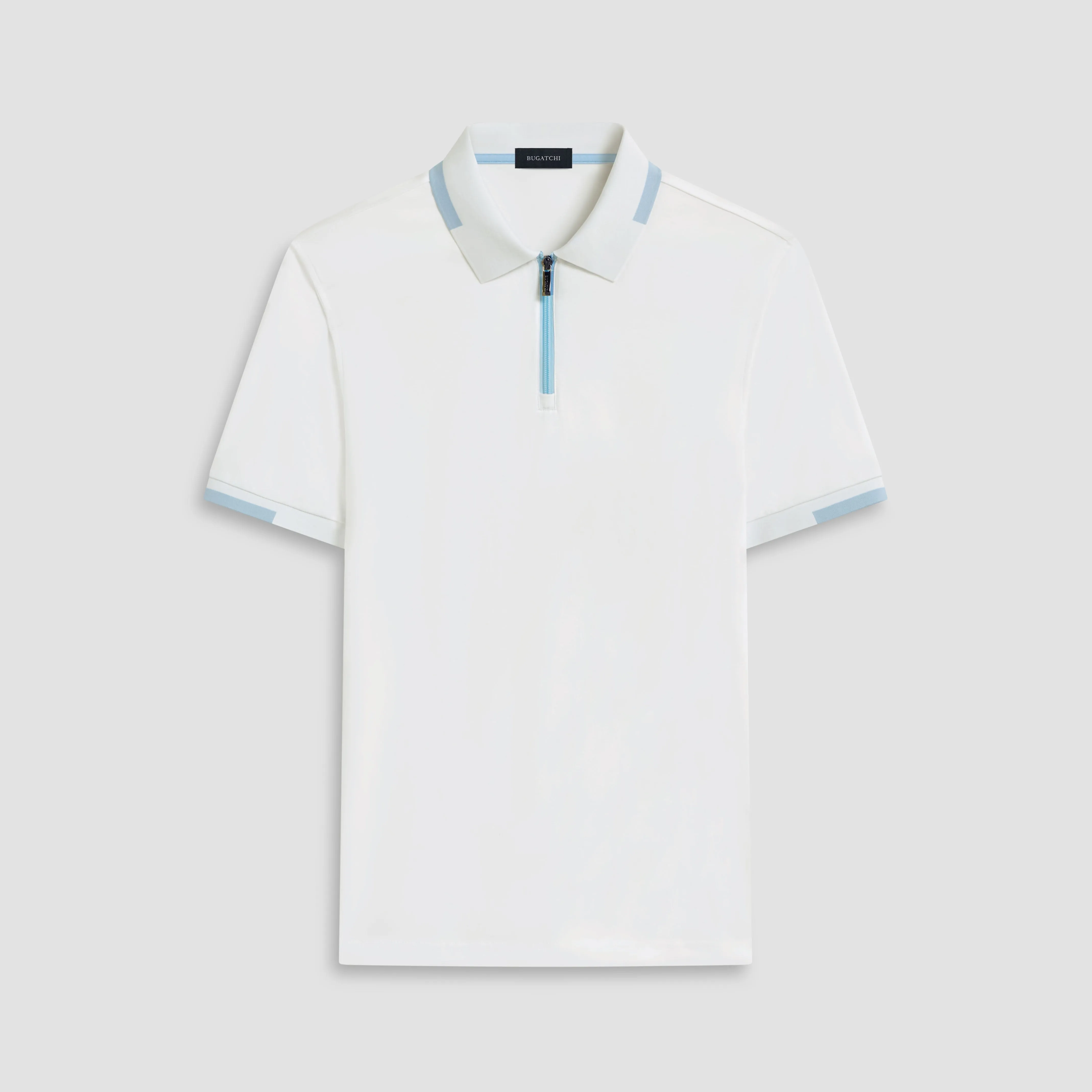 Tipped Quarter Zip Polo sold by Bugatchi