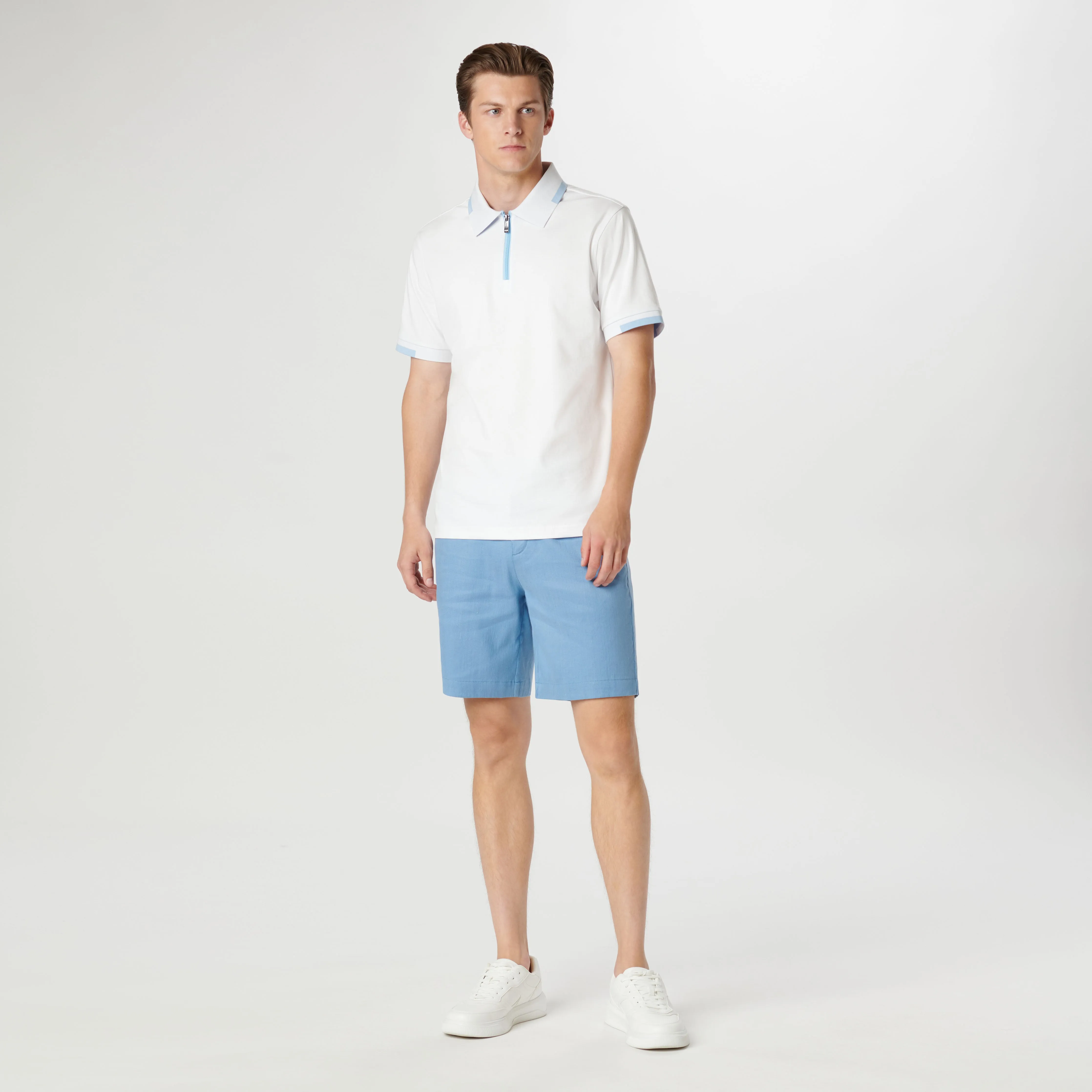 Tipped Quarter Zip Polo sold by Bugatchi product image thumbnail 5
