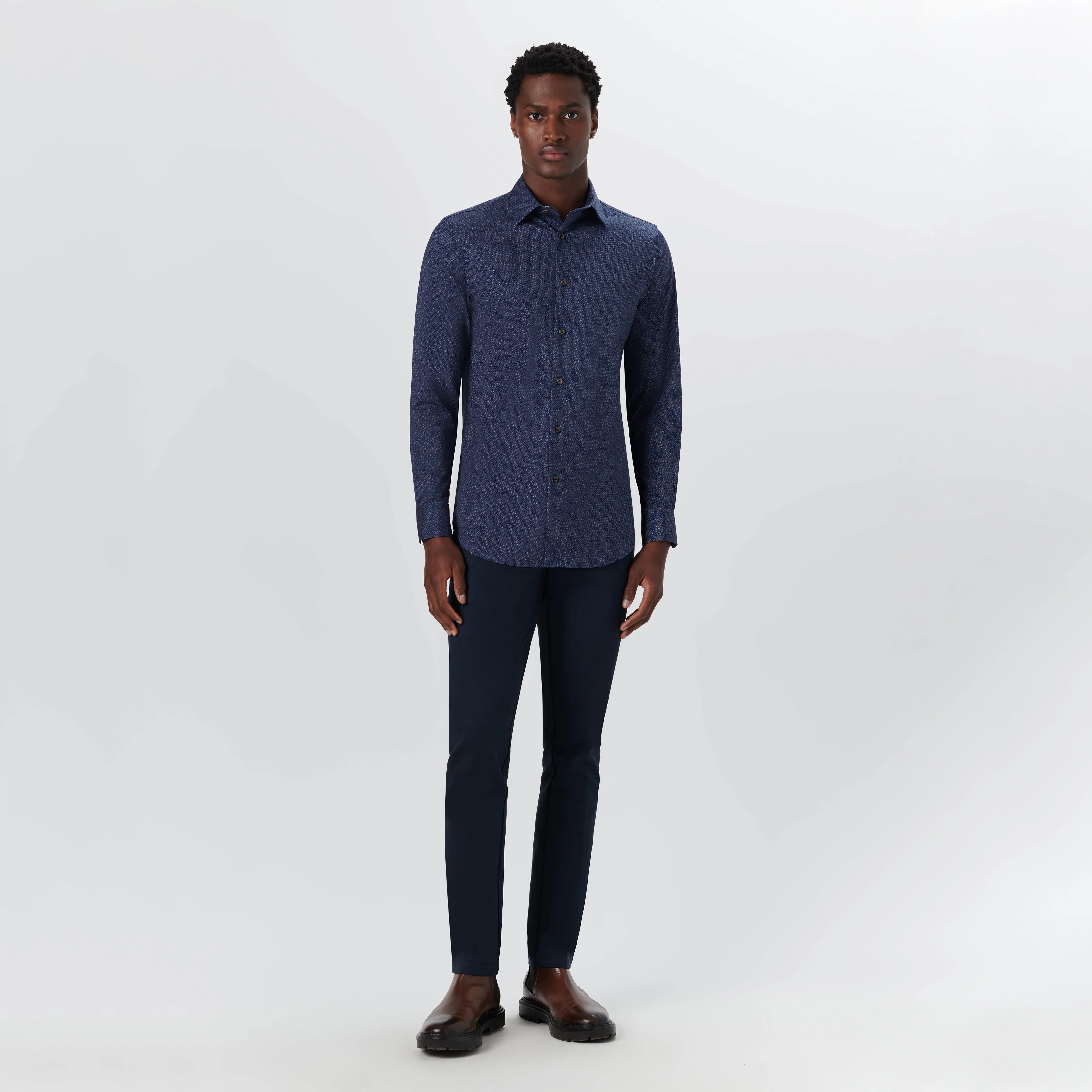 JAMES Diamond Pin Check OoohCotton Shirt sold by Bugatchi product image thumbnail 5