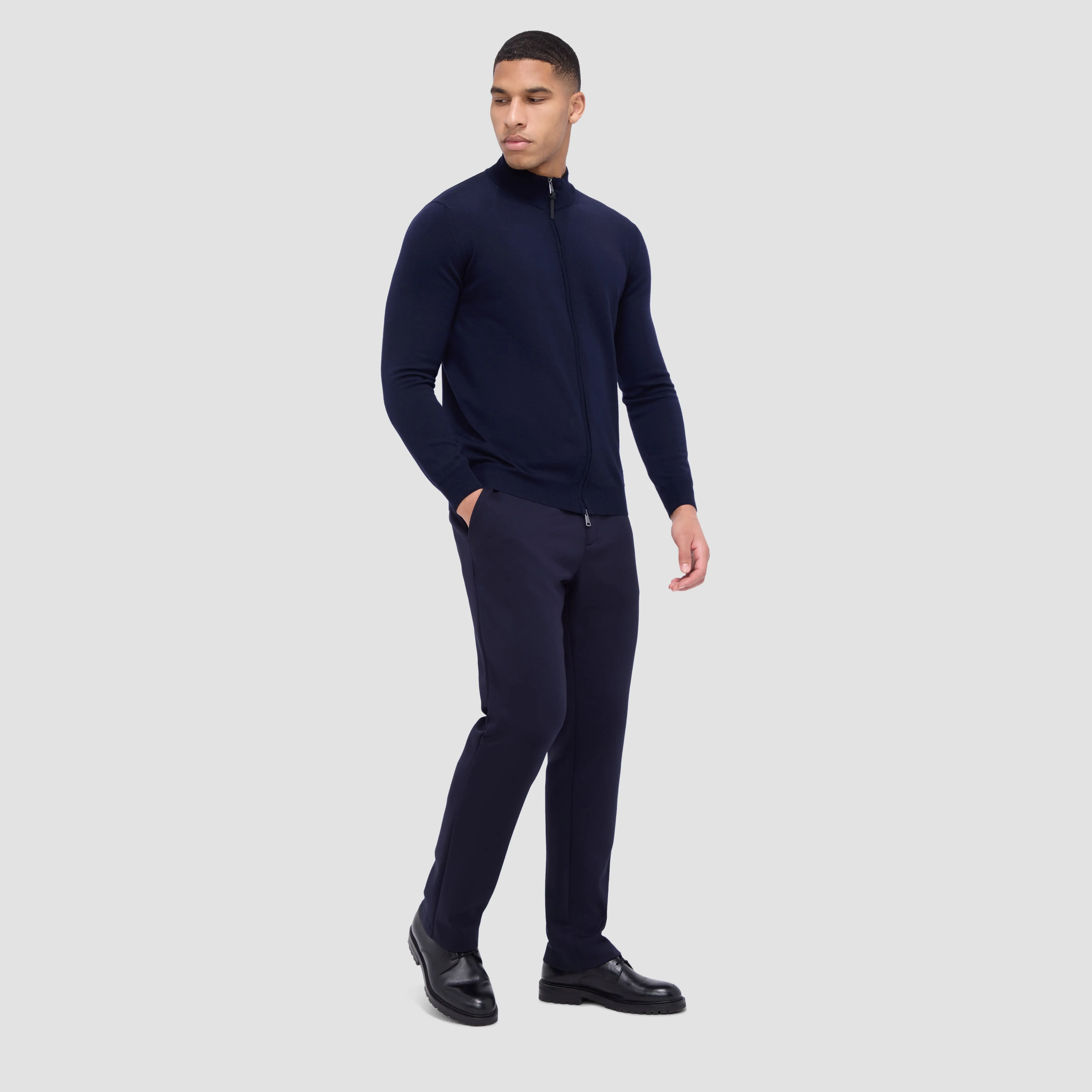 Super Merino Mock Neck Full Zip Sweater sold by Bugatchi product image thumbnail 5