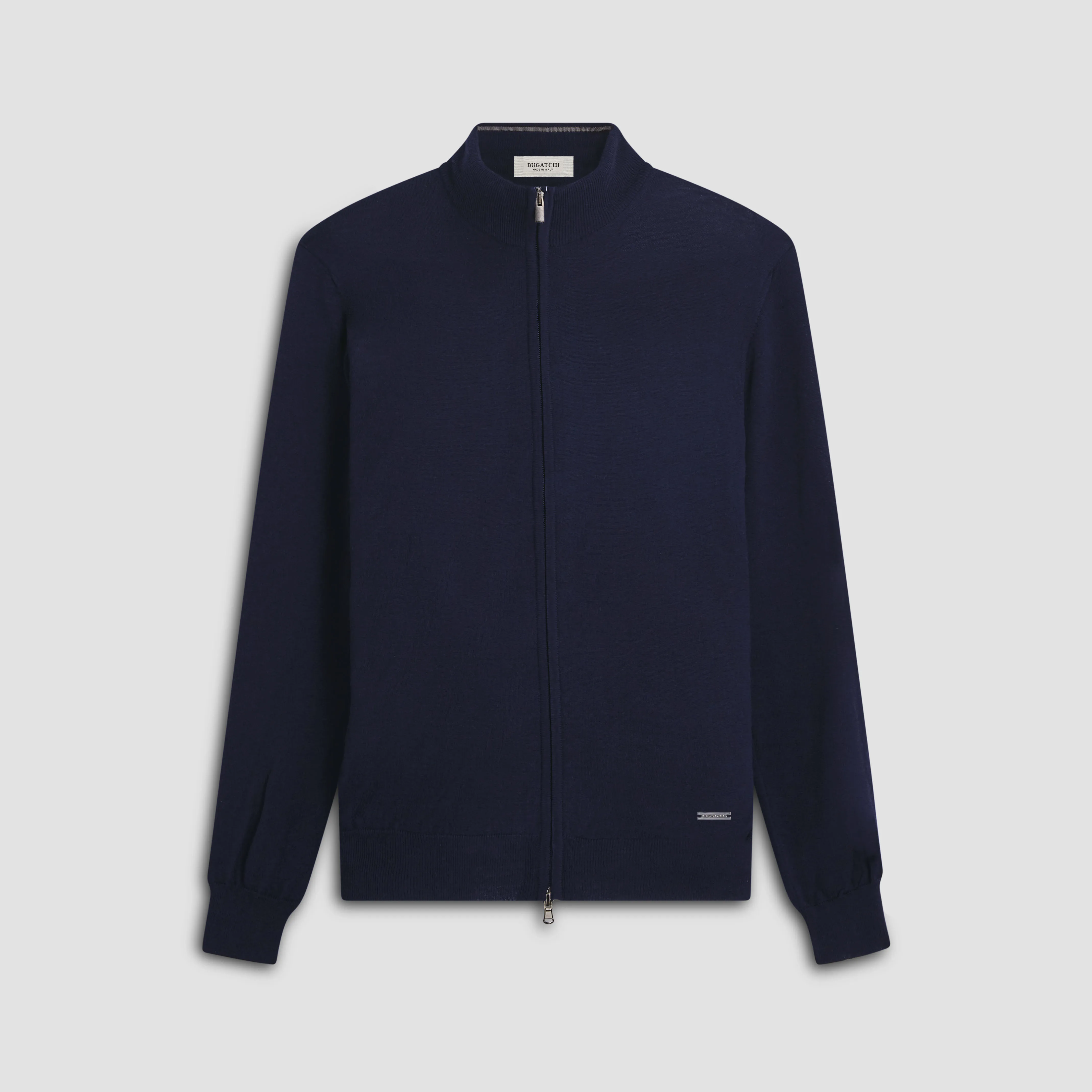 Super Merino Mock Neck Full Zip Sweater sold by Bugatchi