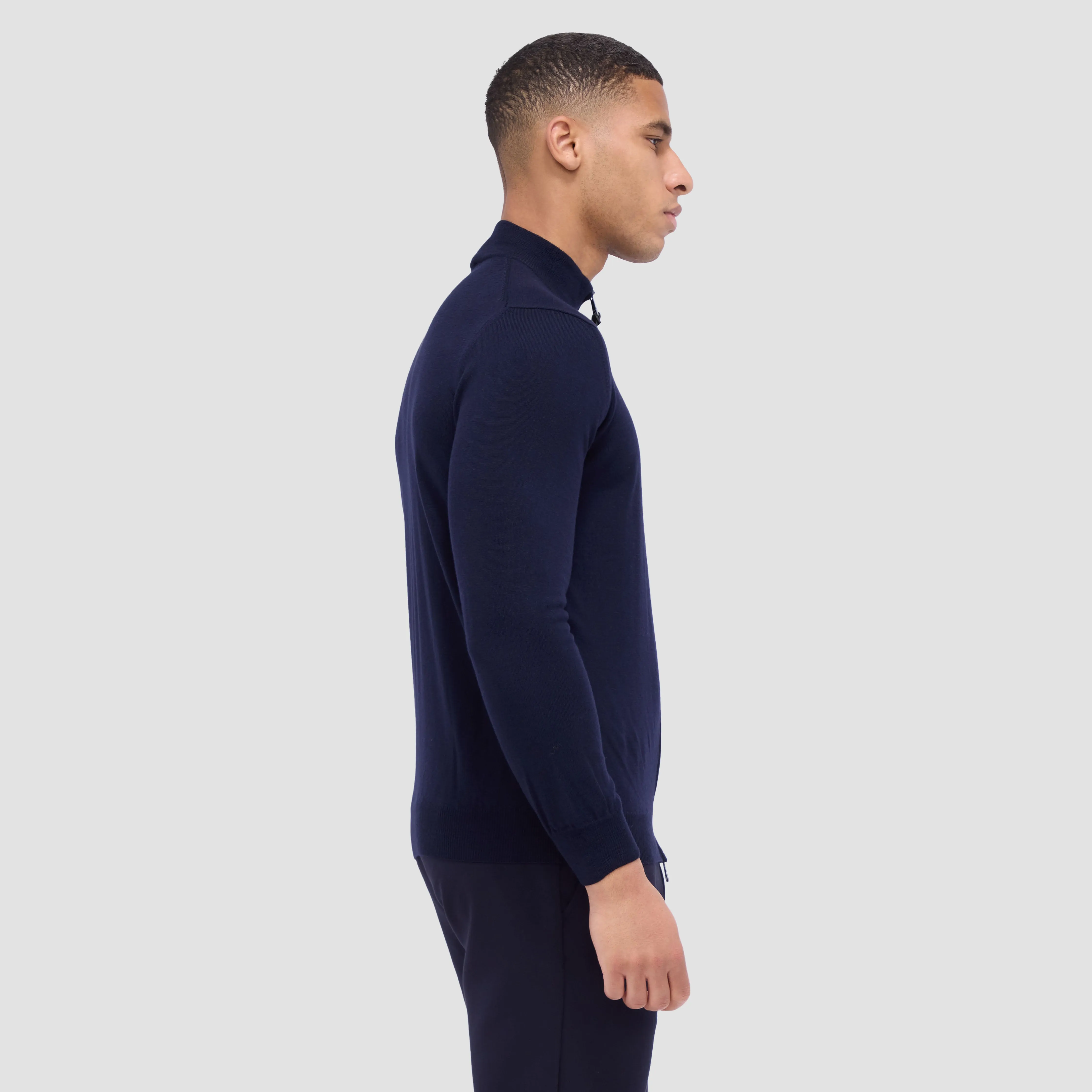 Super Merino Mock Neck Full Zip Sweater sold by Bugatchi product image thumbnail 3