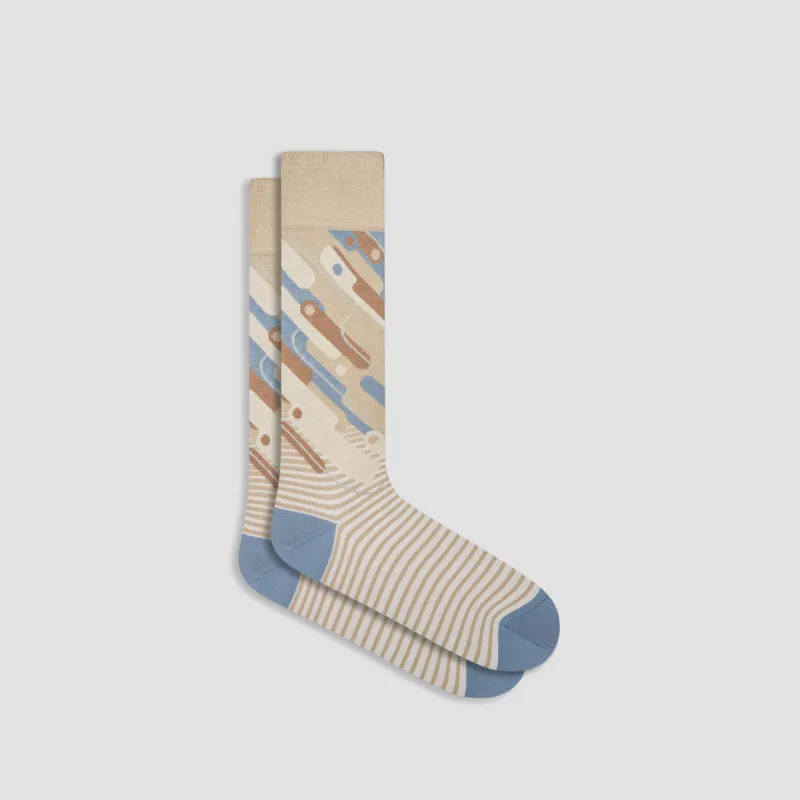 Abstract Mid-Calf Socks sold by Bugatchi