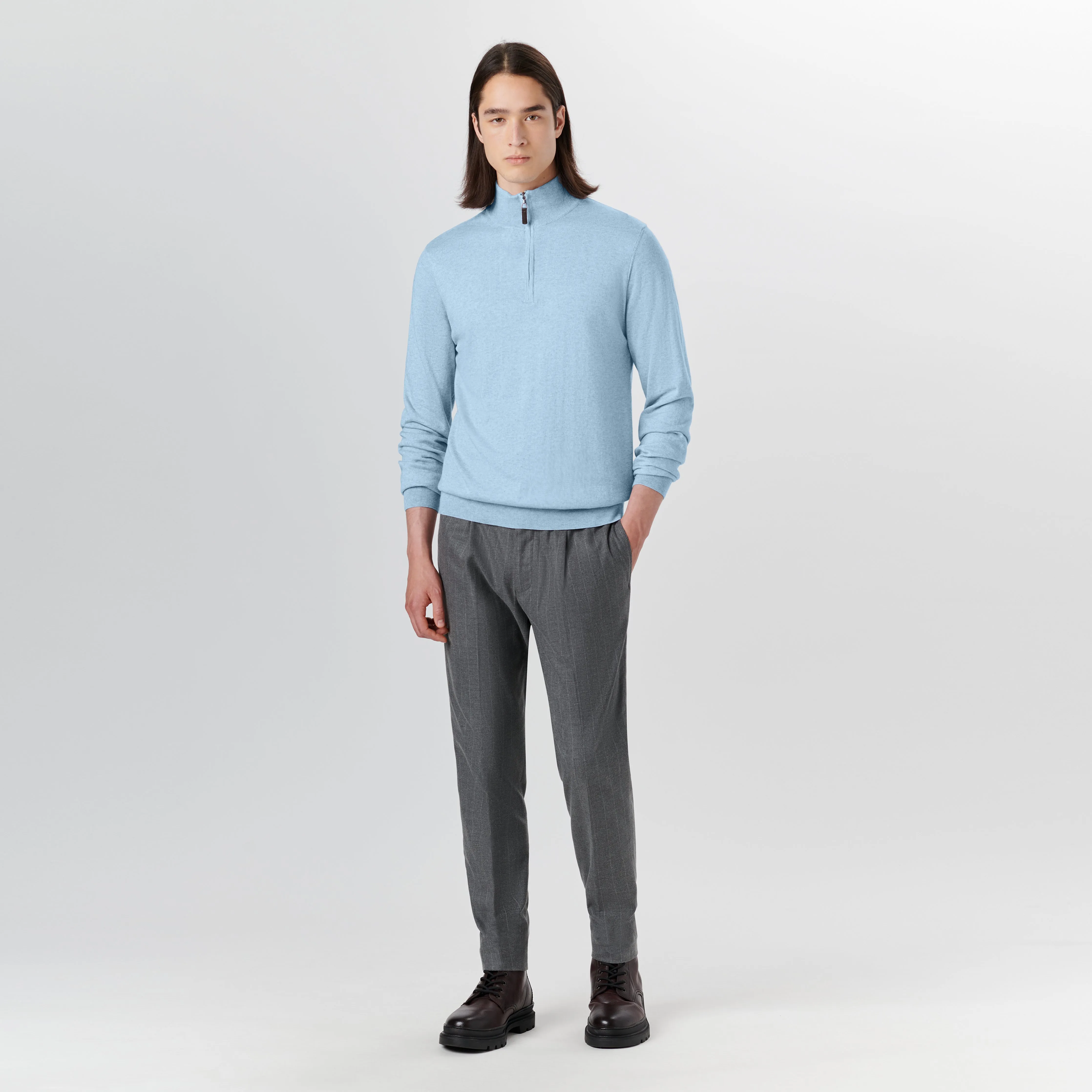 Melange Quarter Zip Pullover Sweater sold by Bugatchi product image thumbnail 5