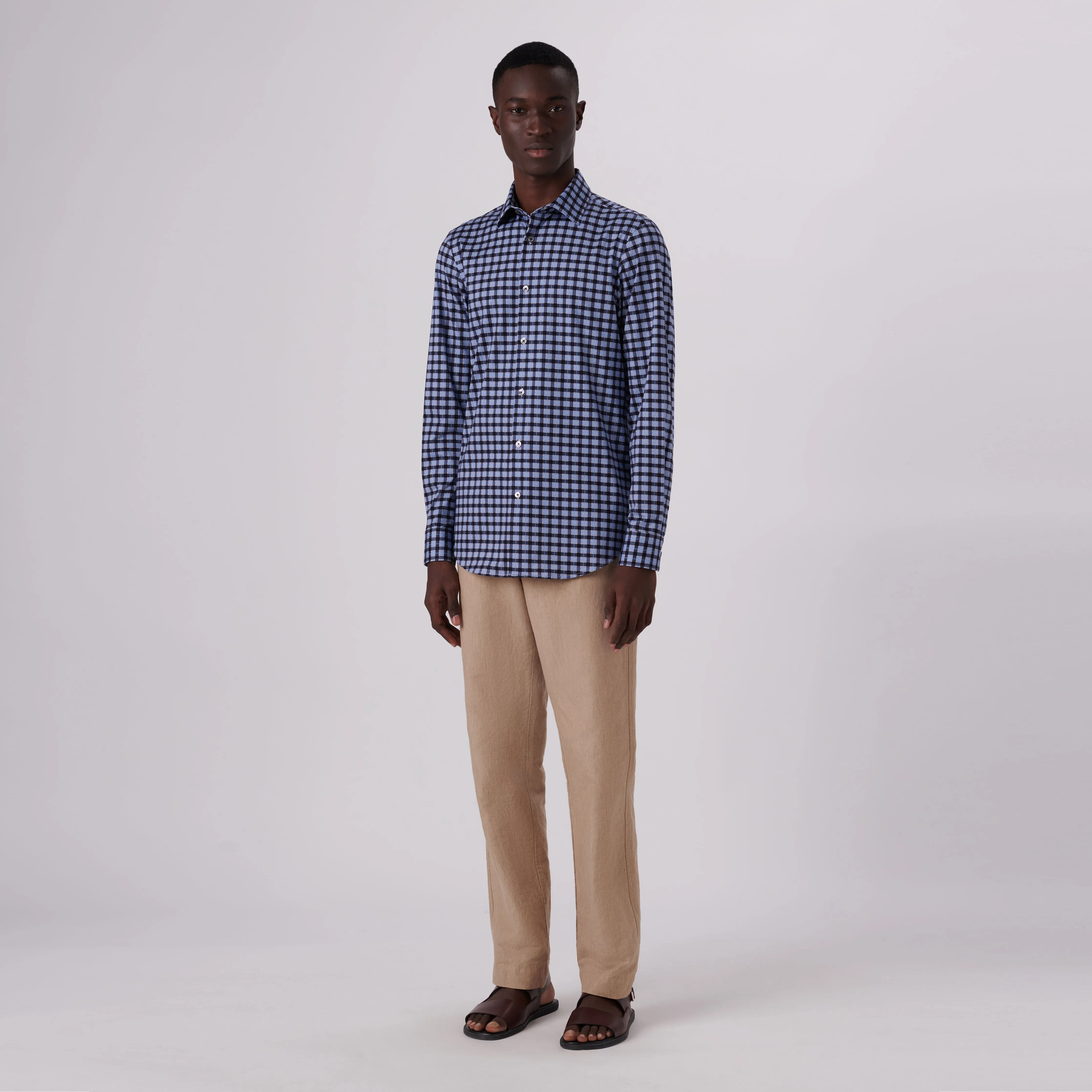 James Plaid Check Print OoohCotton Shirt sold by Bugatchi product image thumbnail 5