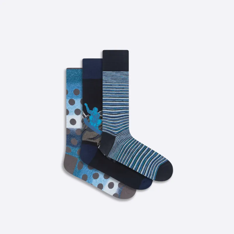 Three-Pair Assorted Sock Box sold by Bugatchi
