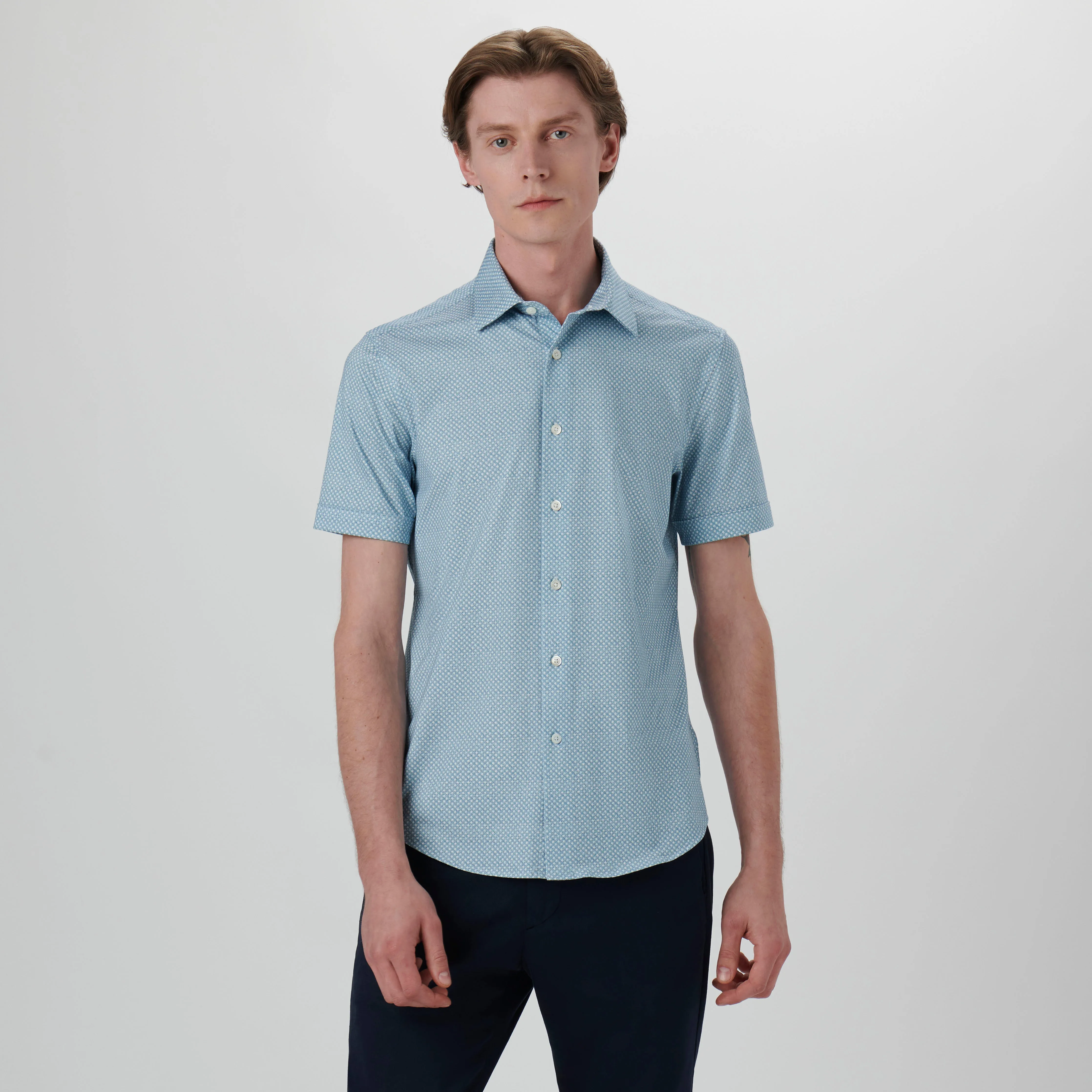 Miles Abstract Print OoohCotton Short Sleeve Shirt sold by Bugatchi product image thumbnail 2