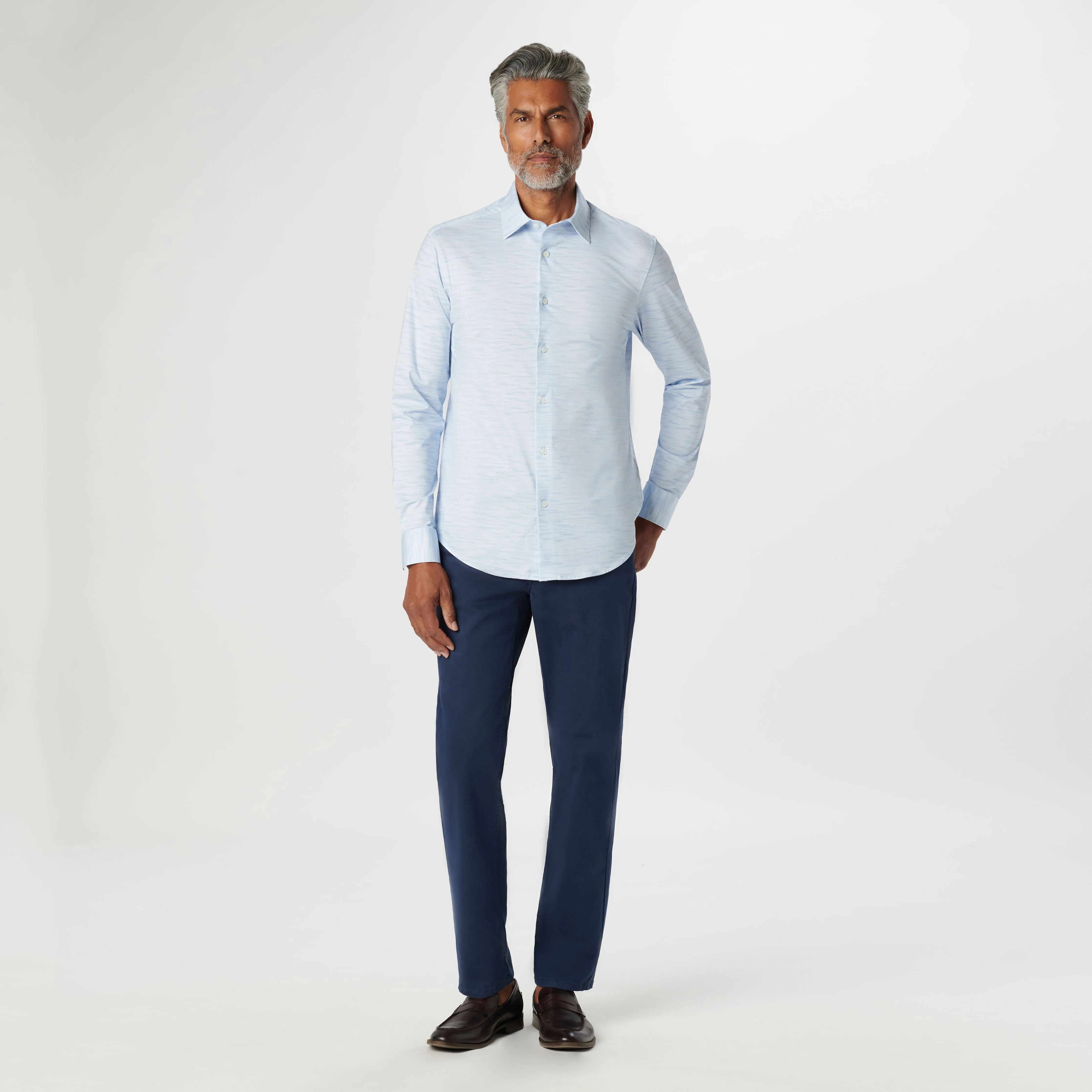 James Stitch Print OoohCotton Shirt sold by Bugatchi product image thumbnail 5