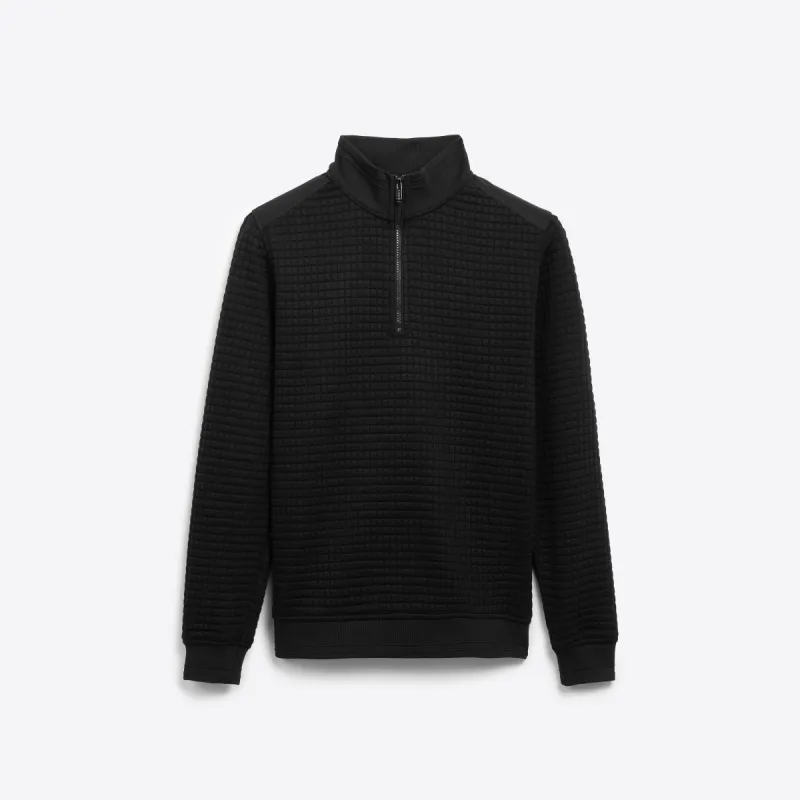 Waffle Knit Quarter Zip Mock Neck Pullover sold by Bugatchi