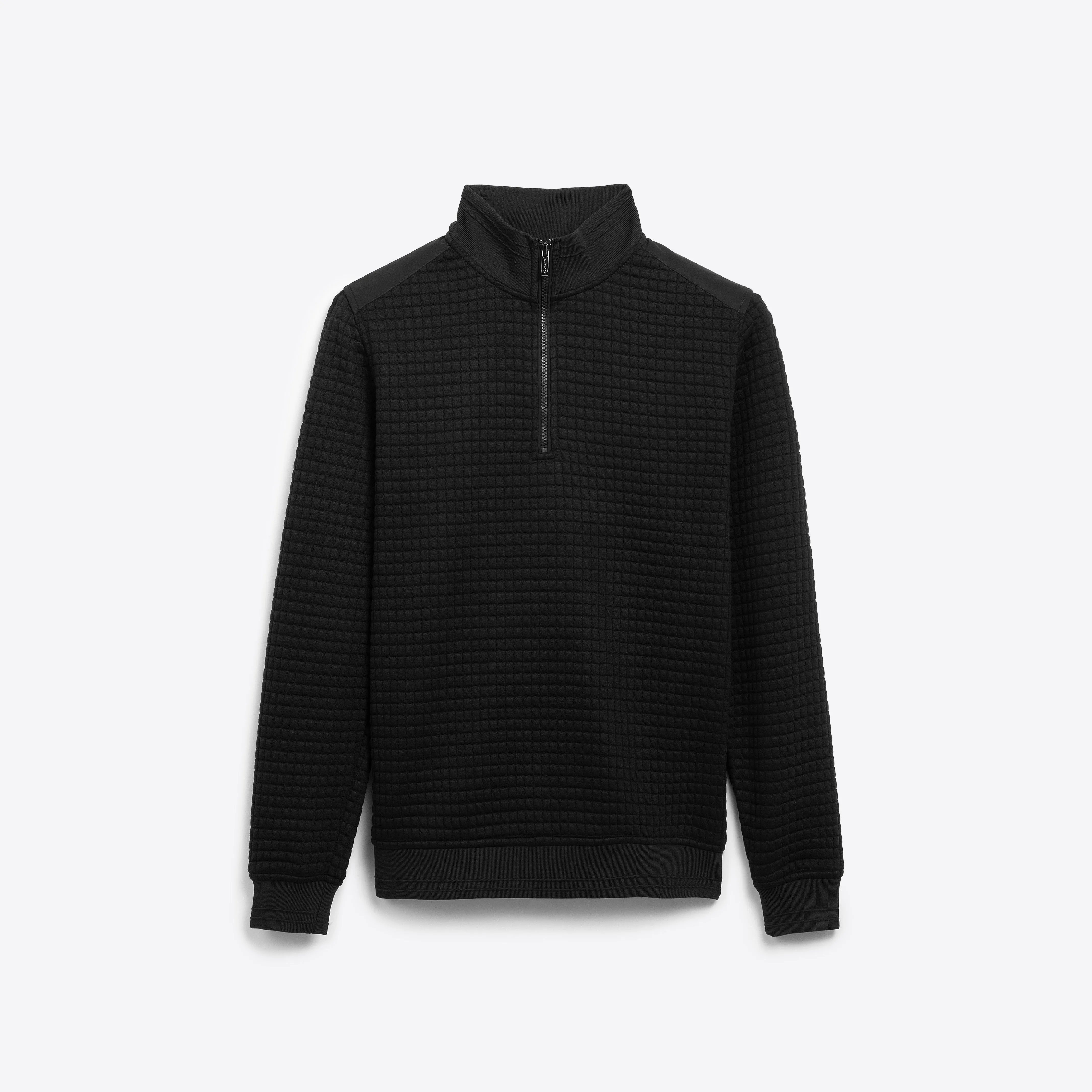 Waffle Knit Quarter Zip Mock Neck Pullover sold by Bugatchi
