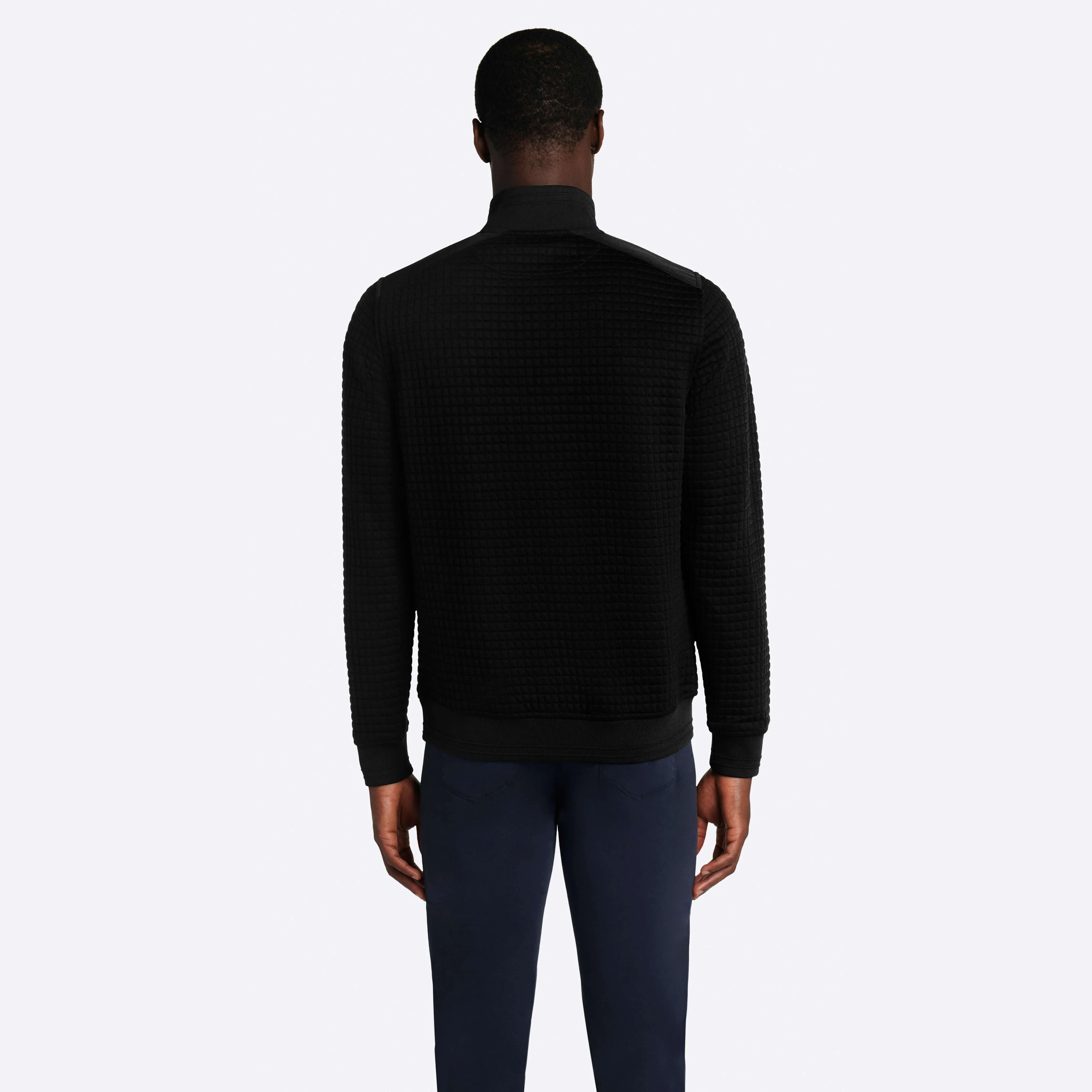 Waffle Knit Quarter Zip Mock Neck Pullover sold by Bugatchi product image thumbnail 5