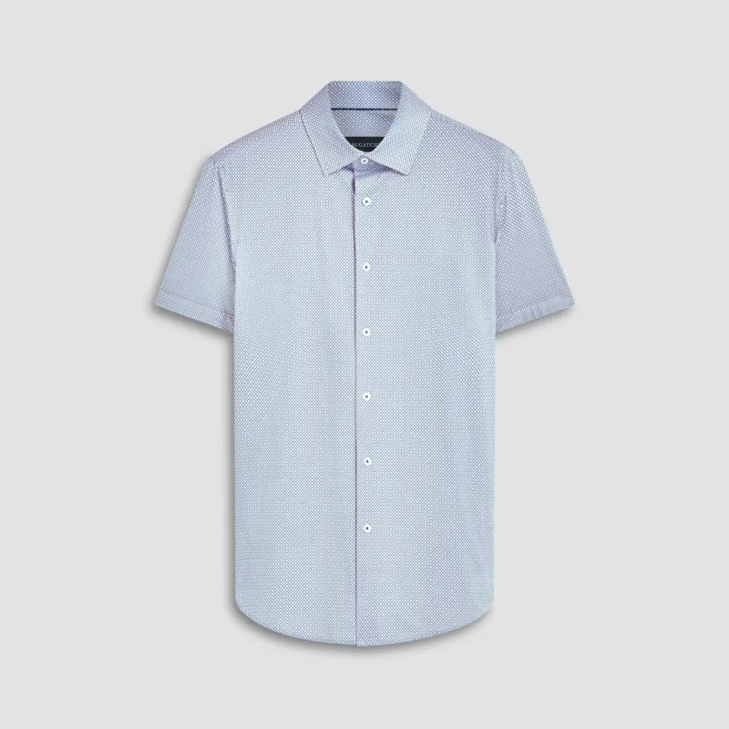 Miles Geometric OoohCotton Short Sleeve Shirt sold by Bugatchi