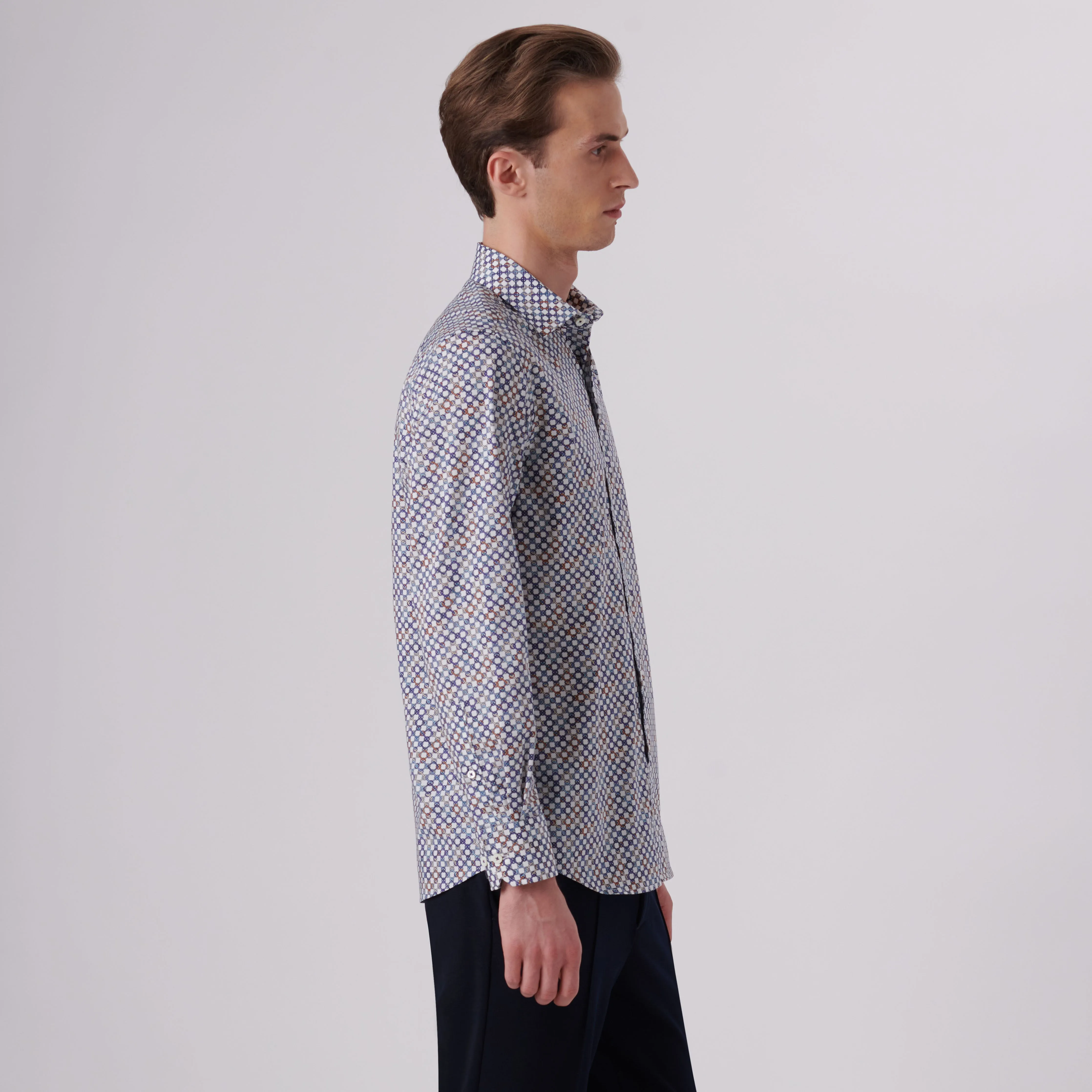Julian Geometric Print Shirt sold by Bugatchi product image thumbnail 3