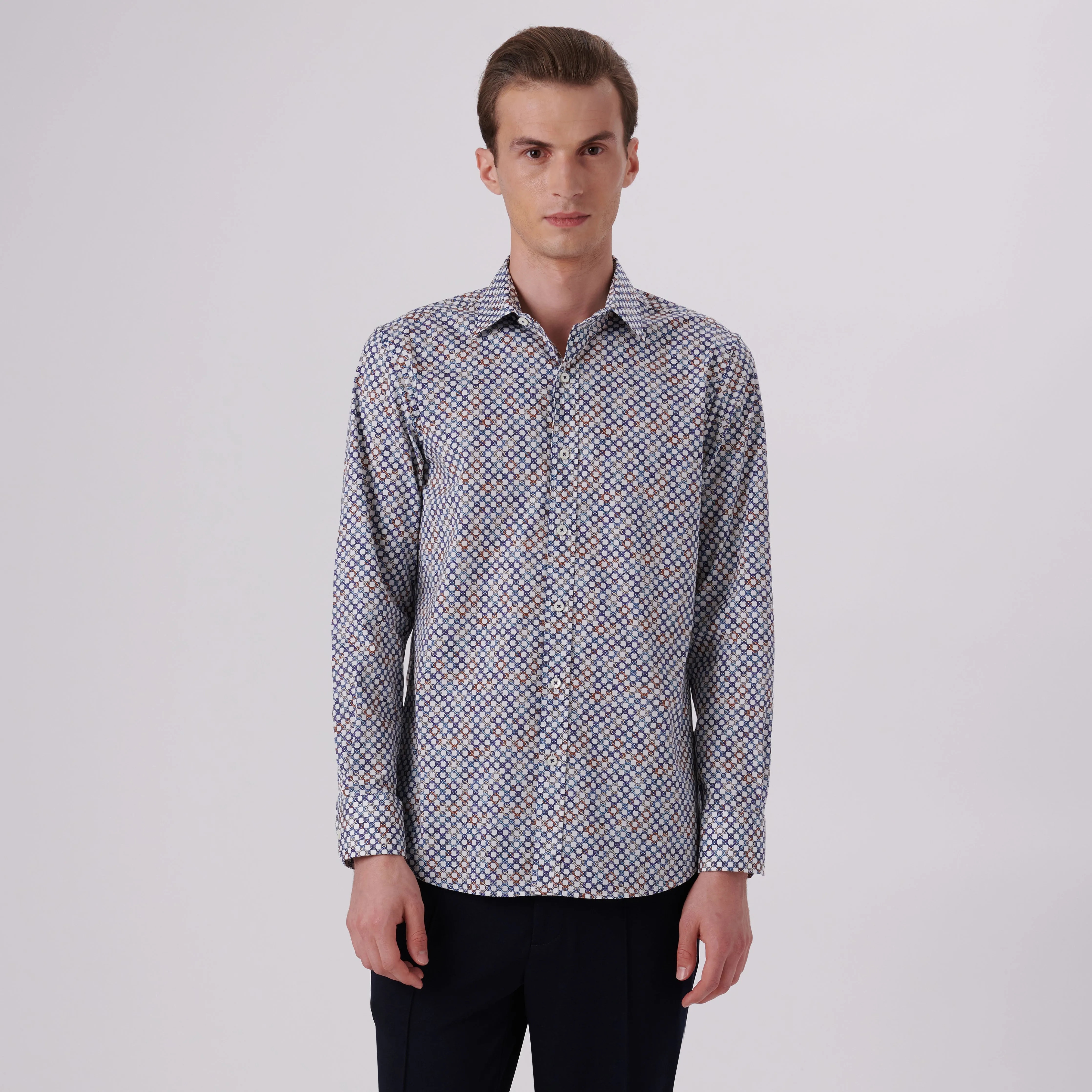 Julian Geometric Print Shirt sold by Bugatchi product image thumbnail 2