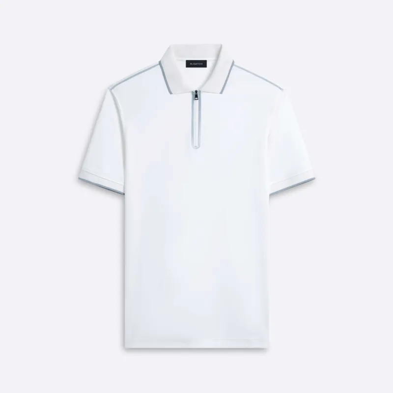 Short Sleeve Quarter Zip Polo sold by Bugatchi