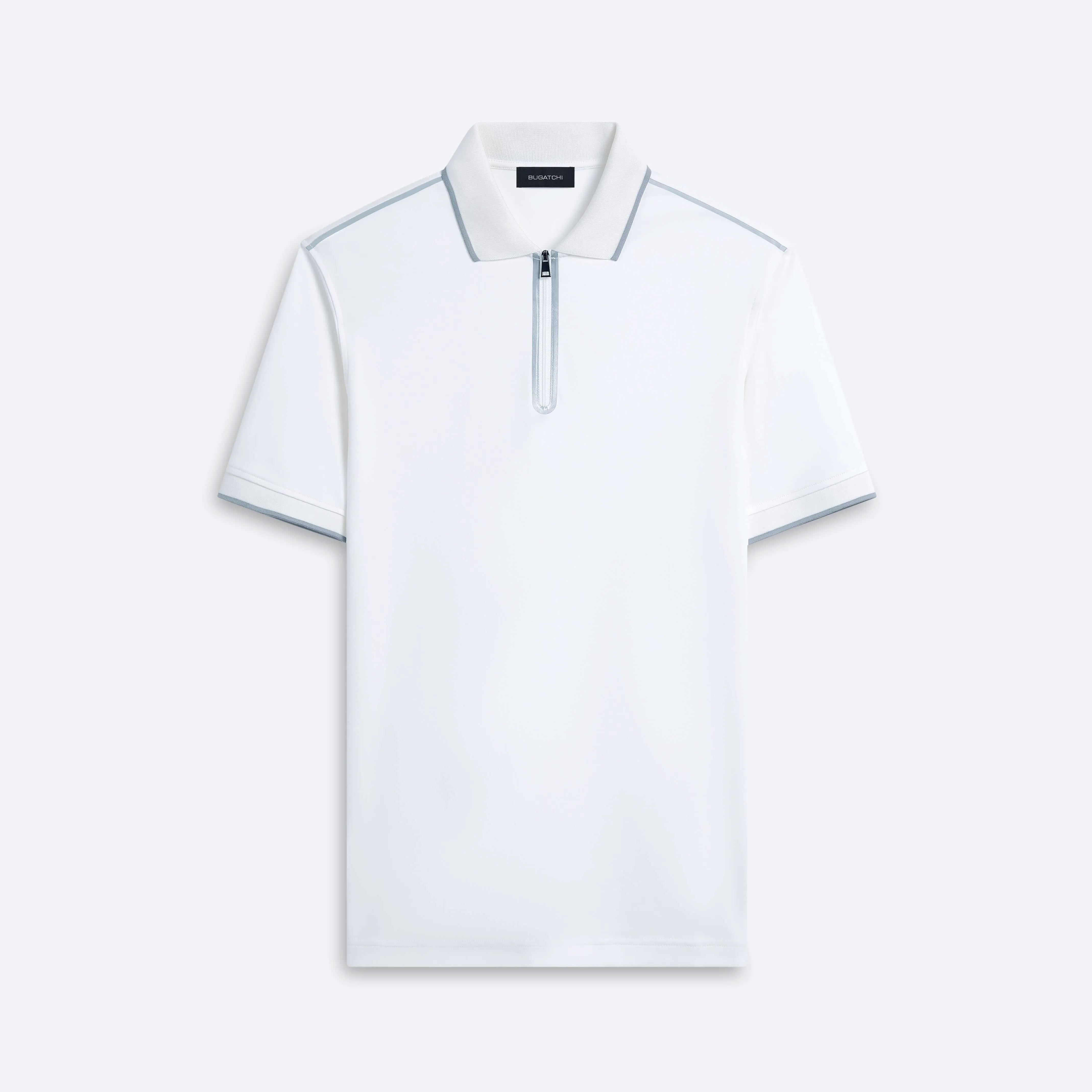 Short Sleeve Quarter Zip Polo sold by Bugatchi