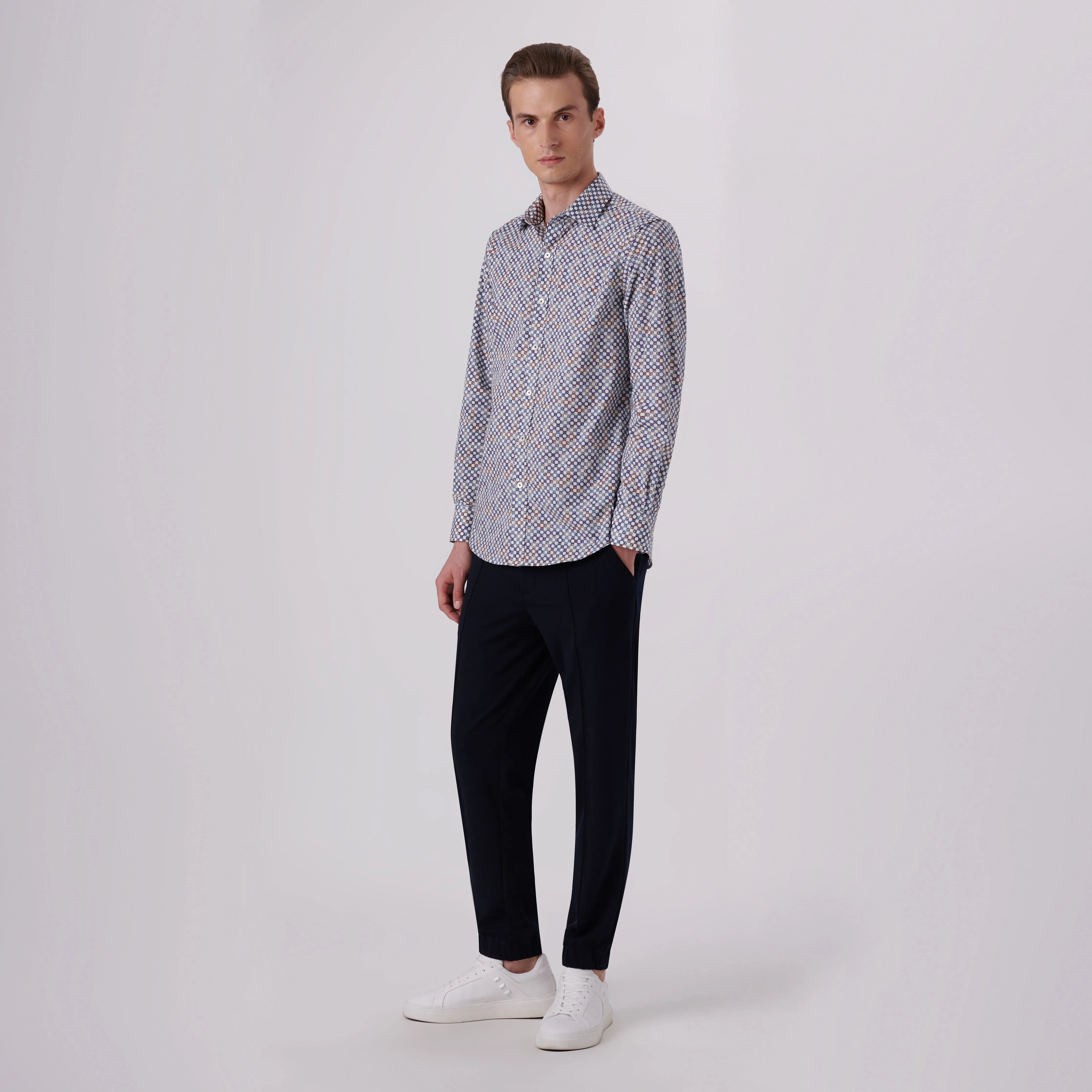 Julian Geometric Print Shirt sold by Bugatchi product image thumbnail 5