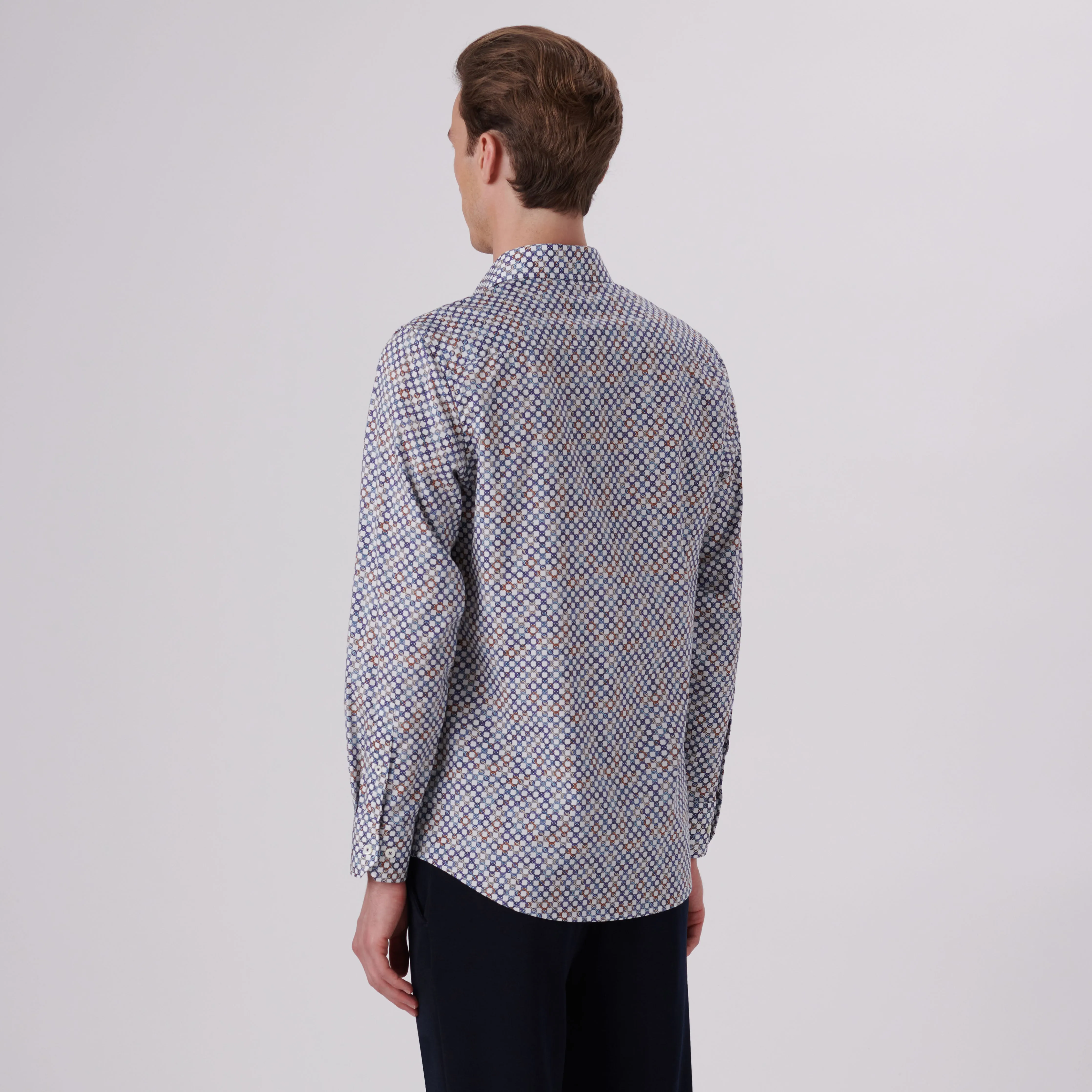 Julian Geometric Print Shirt sold by Bugatchi product image thumbnail 4