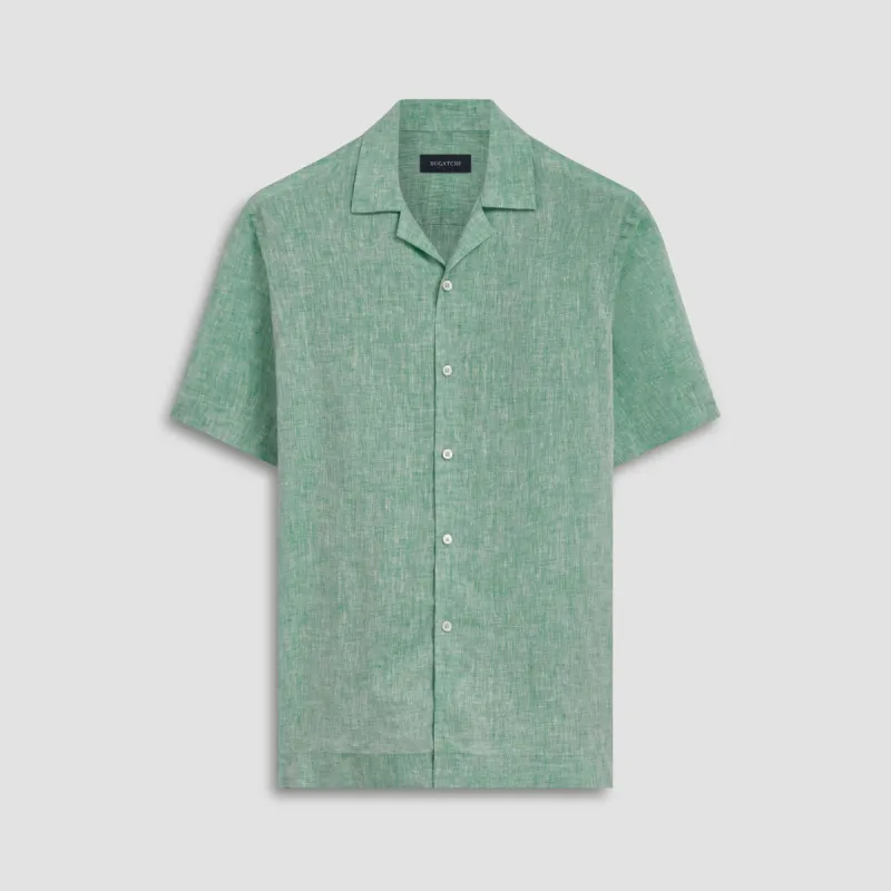 Jackson Solid Linen Camp Shirt sold by Bugatchi