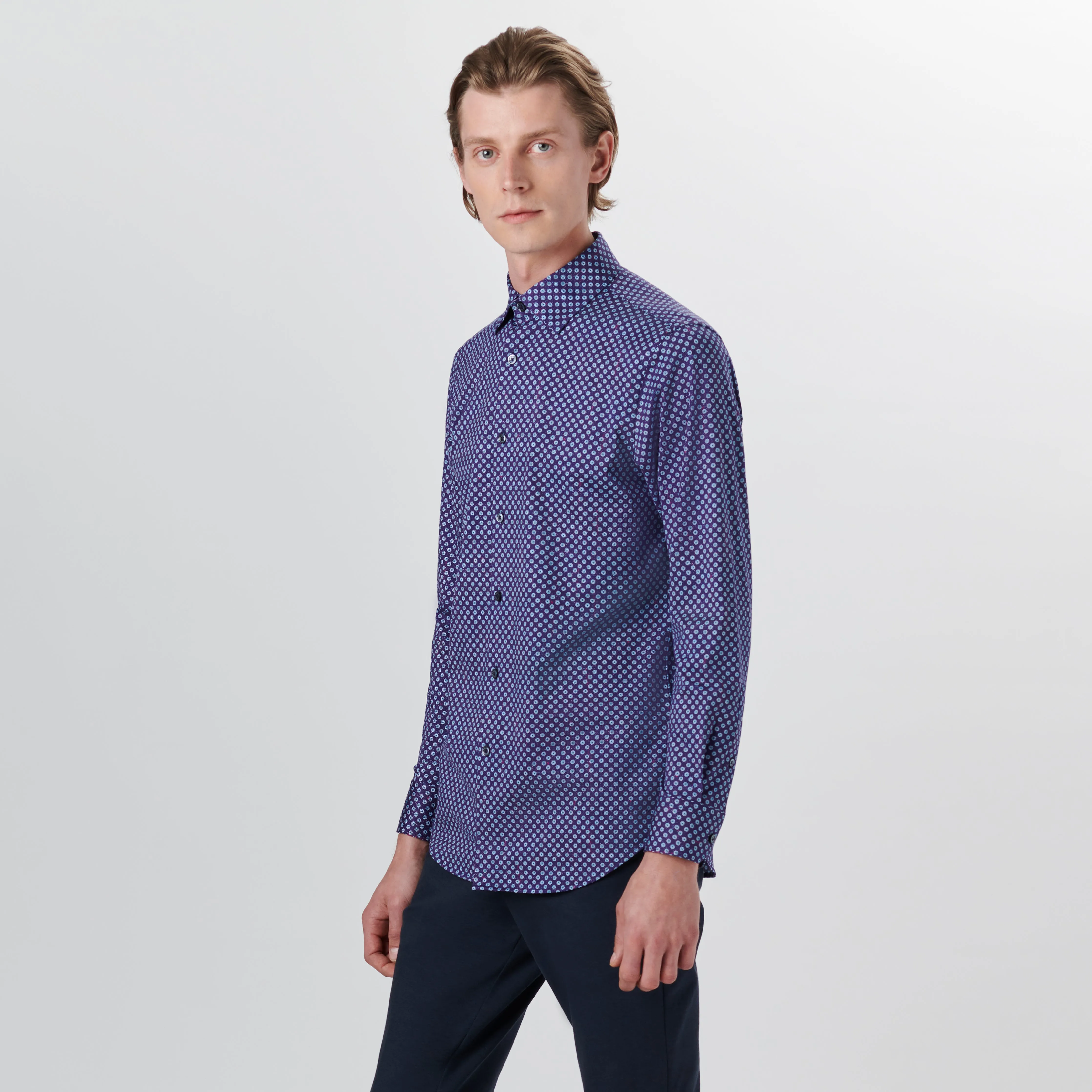 JAMES Medallion Print OoohCotton Shirt sold by Bugatchi product image thumbnail 3