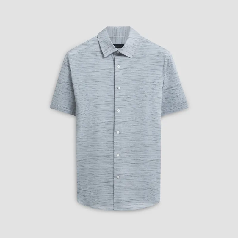 Miles Stitch Print OoohCotton Short Sleeve Shirt sold by Bugatchi